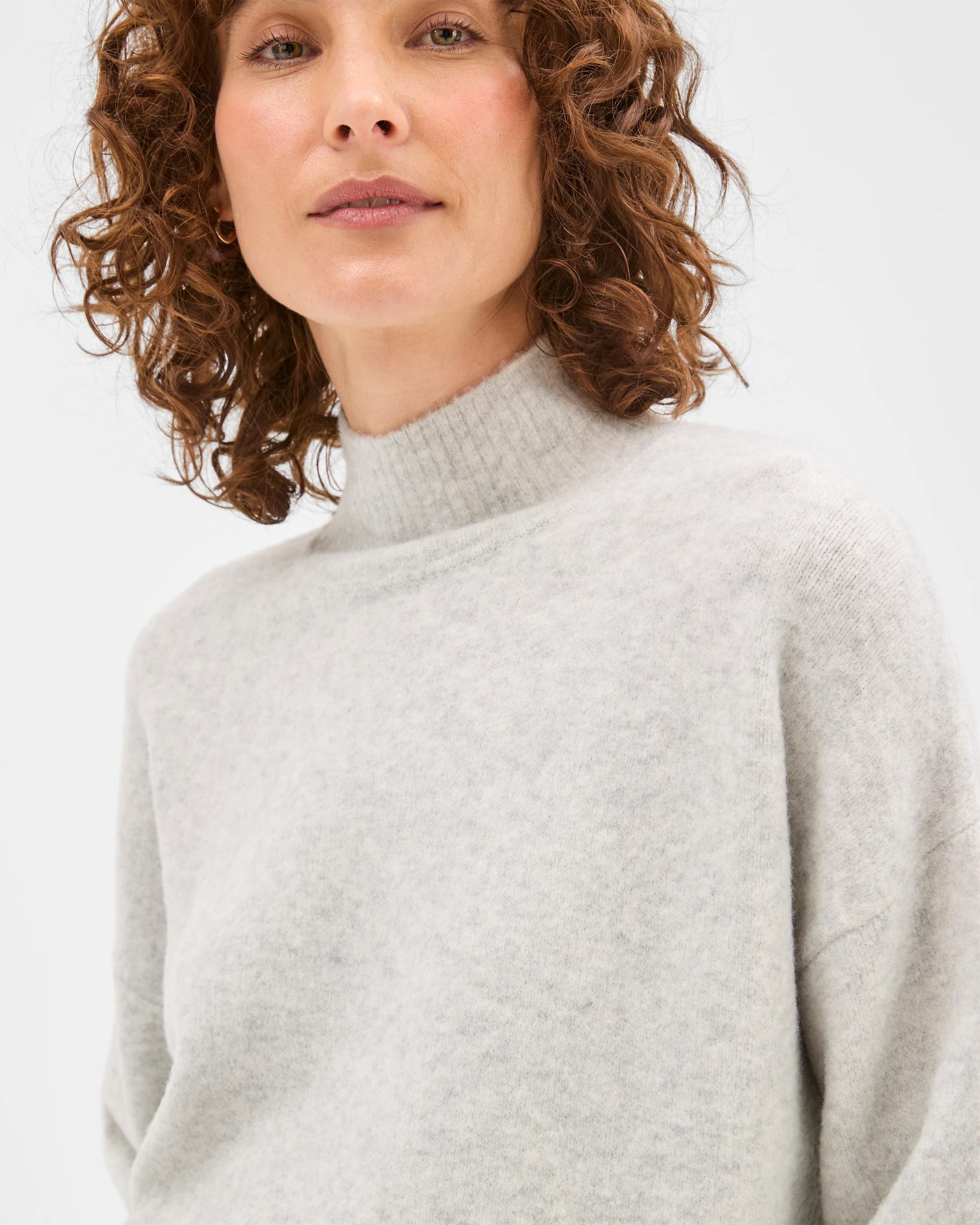 4 Target Woman Super Soft Mock Neck Jumper LIGHT GREY MARLE, 4 of 7