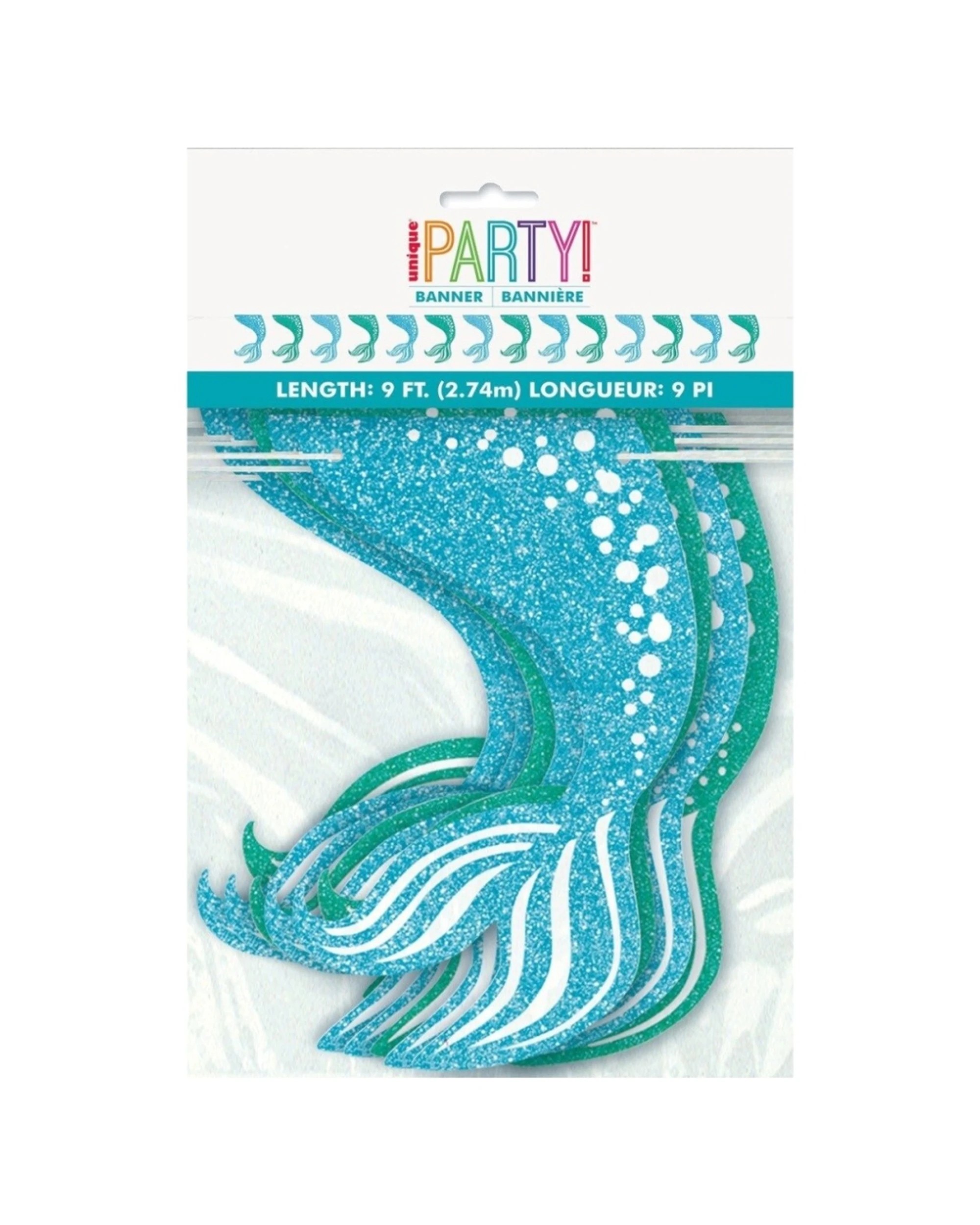 1 Meteor Party Banner Garland Event Decoration Mermaid Glitter 9ft - Multi, 1 of 1