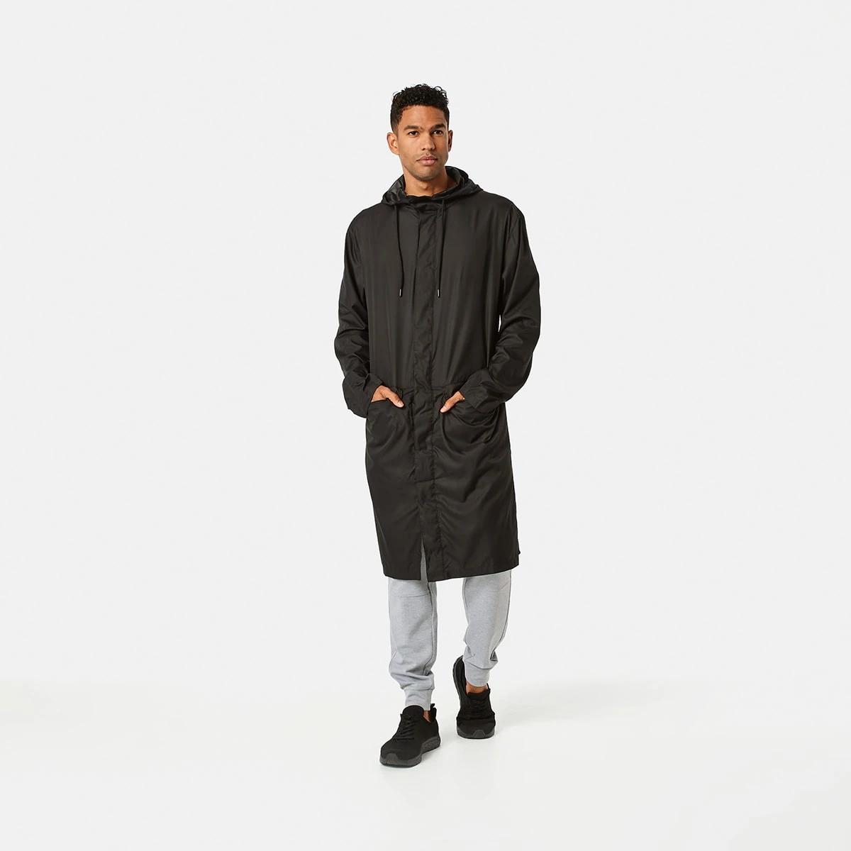 7 Active Unisex Packable Raincoat BLACK, 7 of 10