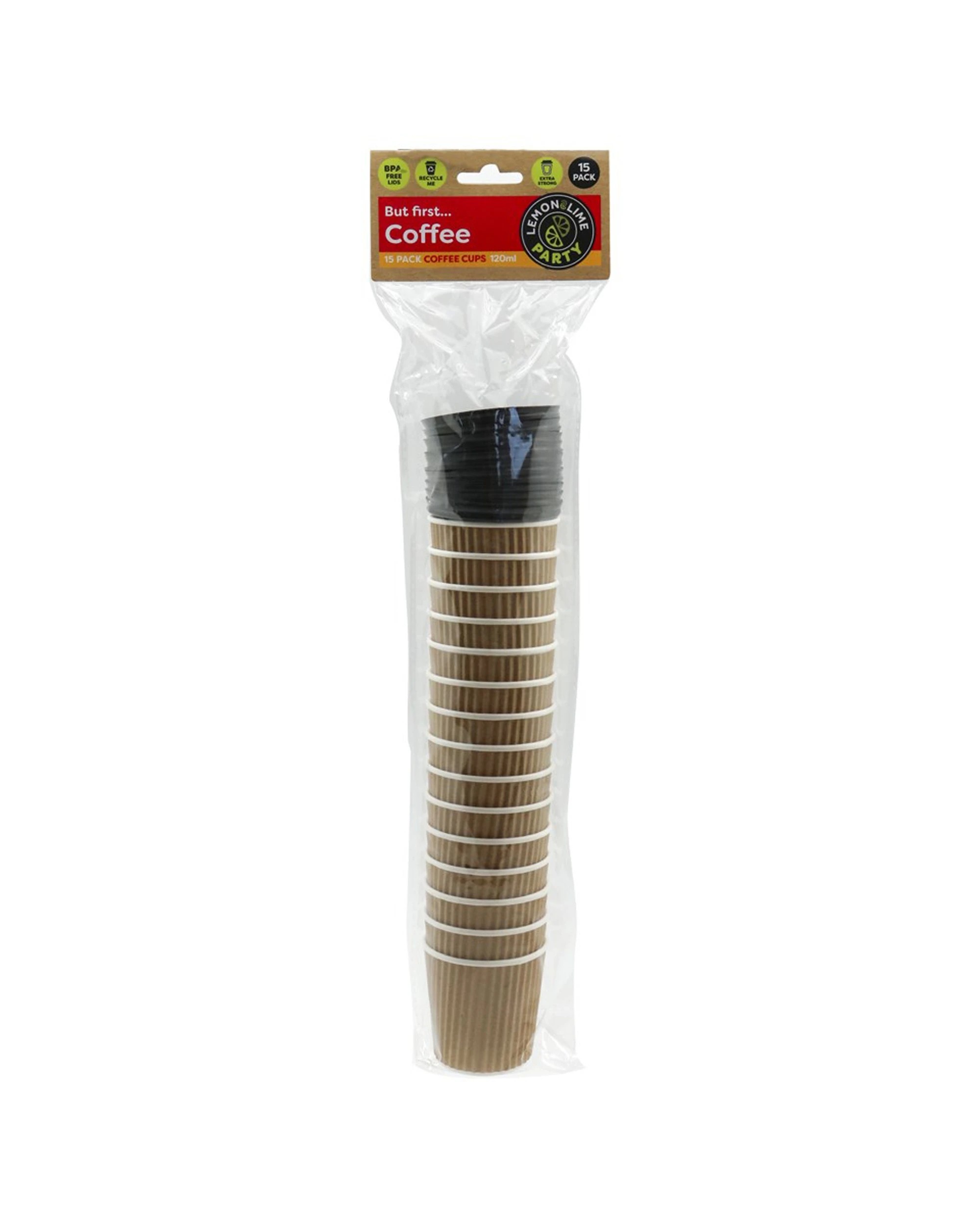 3 Lemon & Lime 75pc 120ml Ripple Wall Coffee Cup With Lid Pack - Multi, 3 of 5