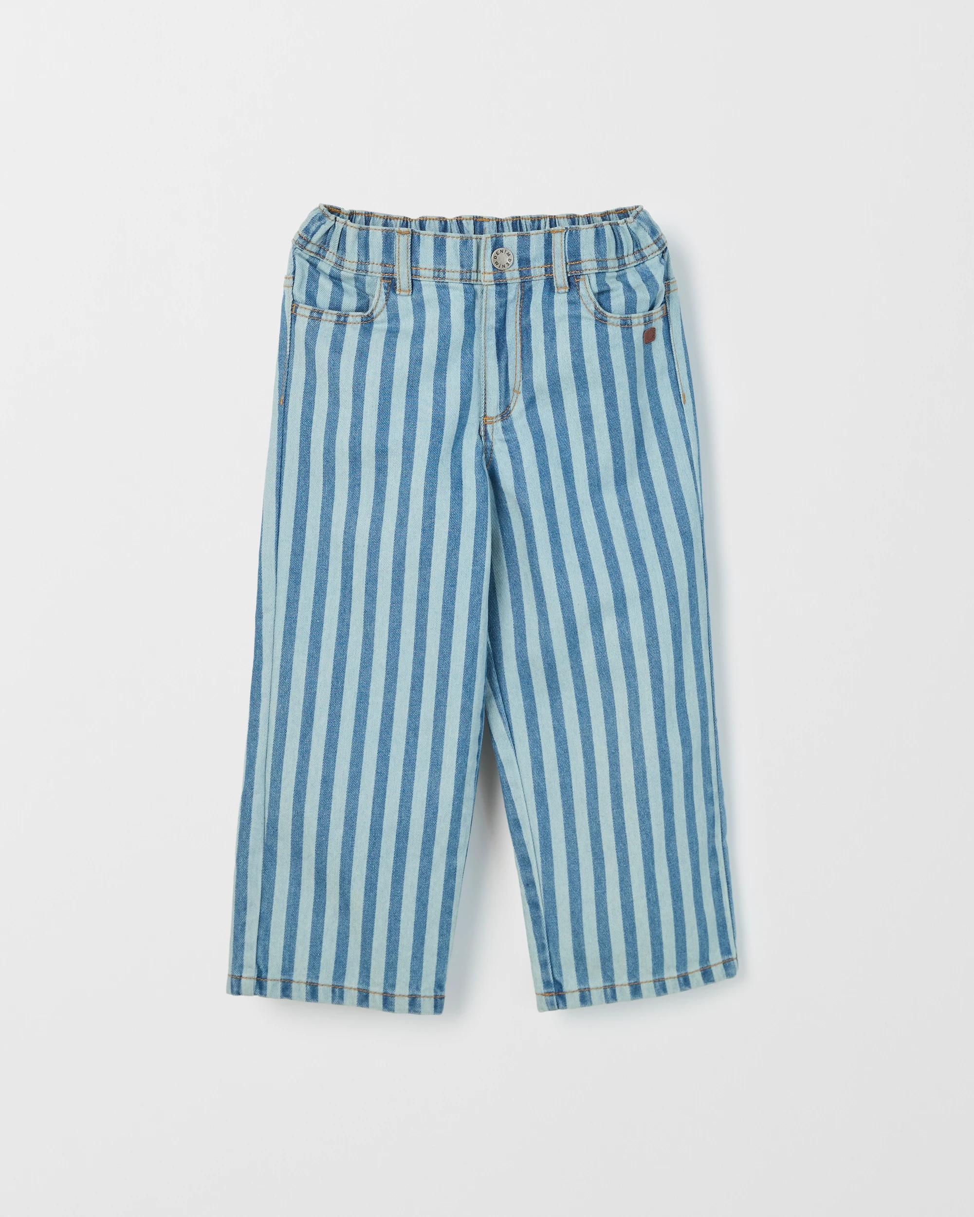 6 Target Kids Wide Leg Denim Jeans STRIPE, 6 of 7