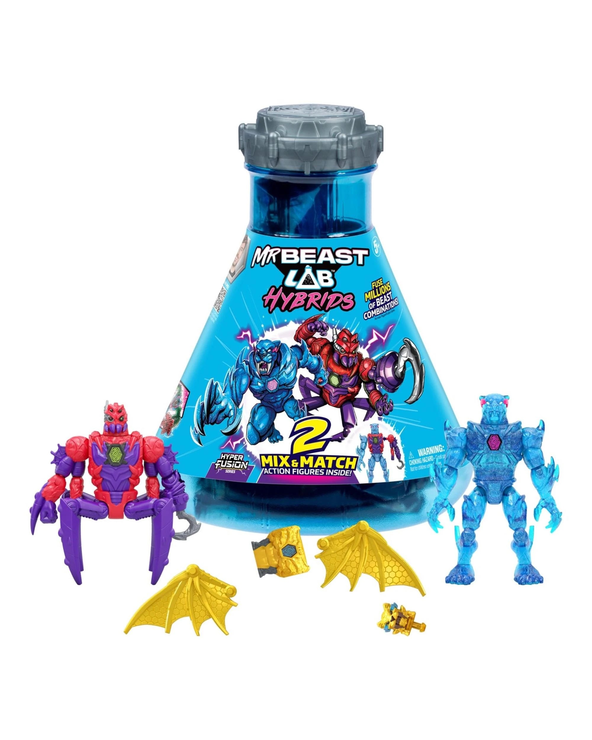 1 Mr Beast Lab Hybrids Multi Pack Mix and Match Figures - Spider Vs Energy Panther, 1 of 6