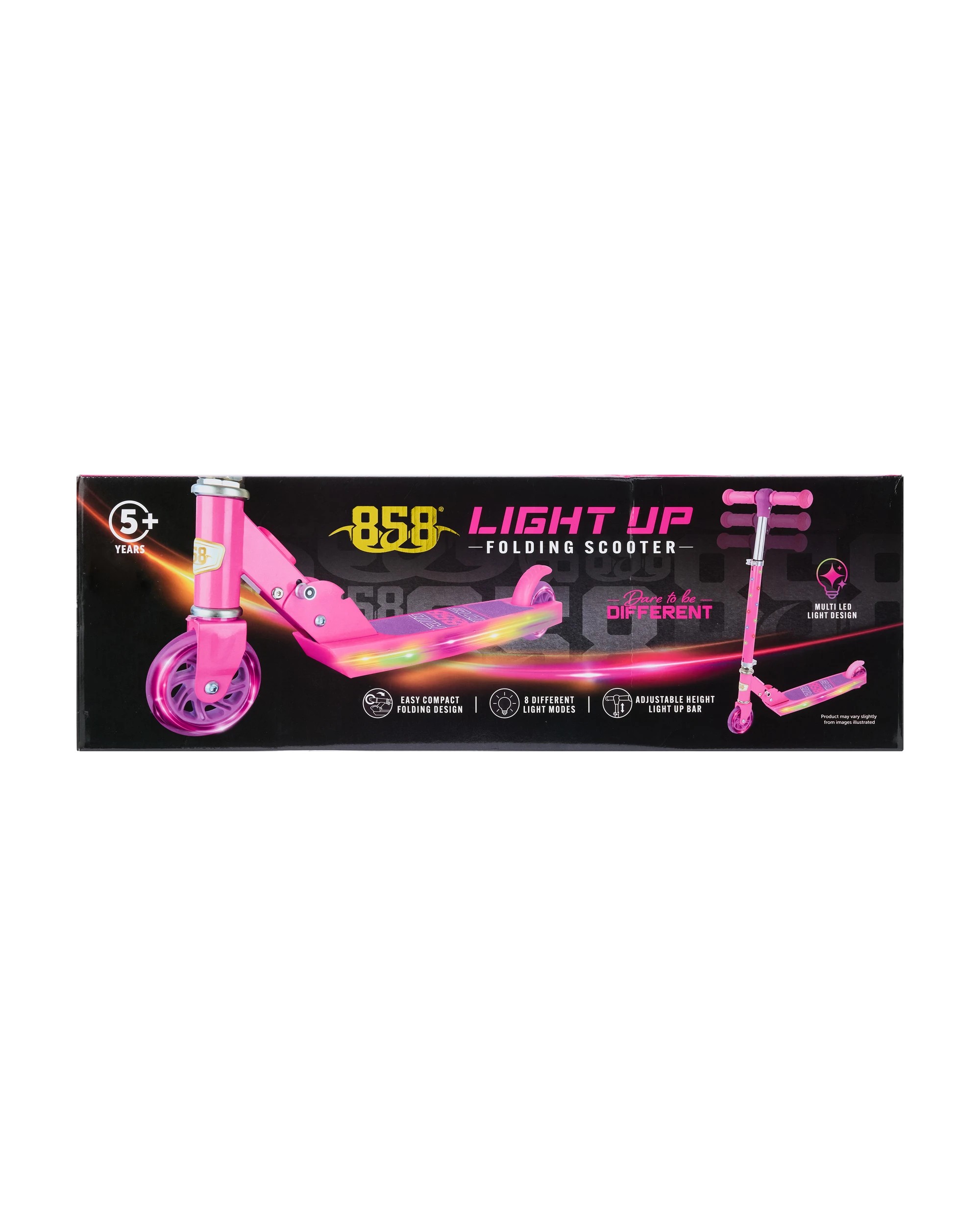 8 858 Light Up Folding Scooter - Pink, 8 of 9