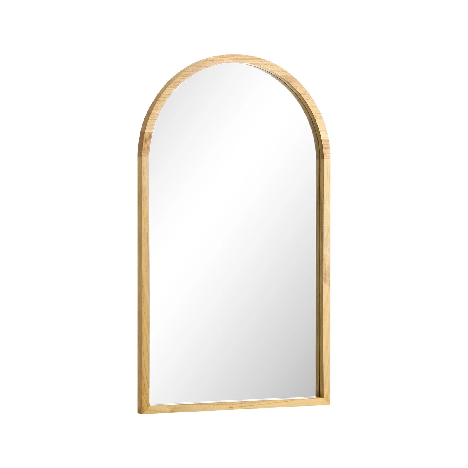 8 Oikiture Arched Wall Mirrors Vanity Home Decor Makeup Mirror 86x50cm Wooden
 - Natural, 8 of 9