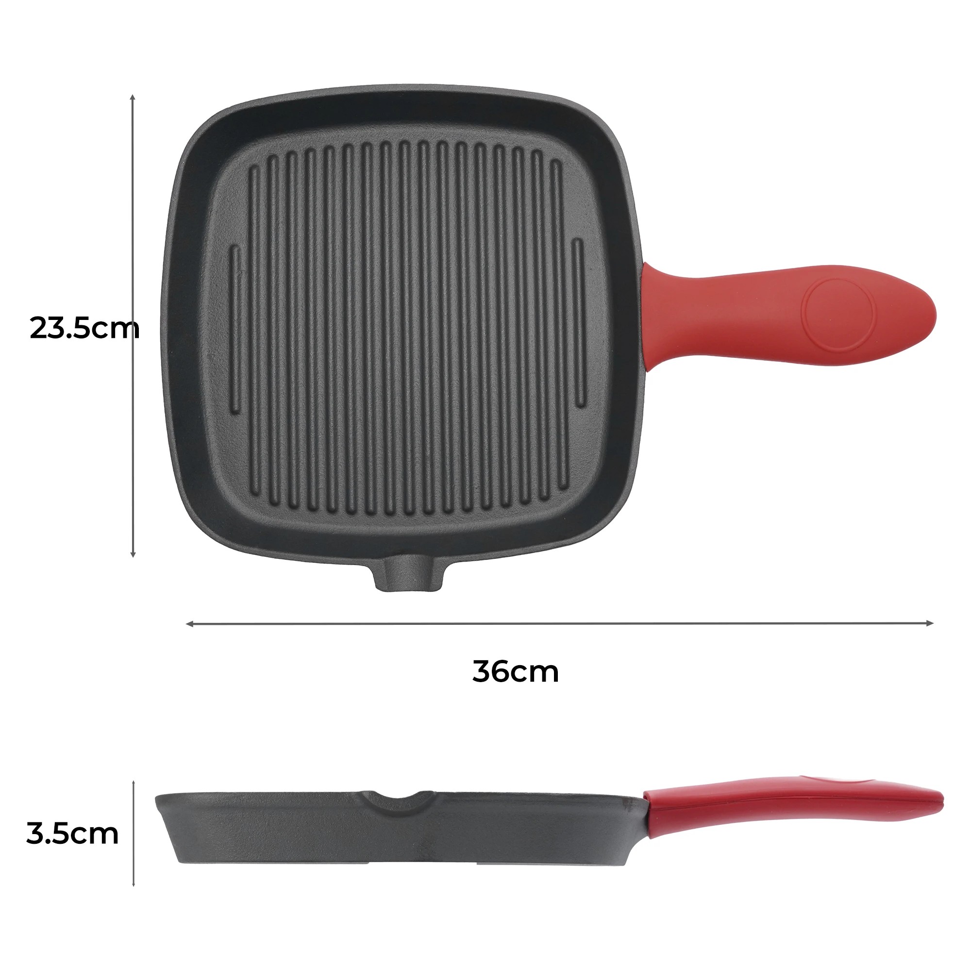 3 Toque Cast Iron Square Grill Pan, 3 of 9