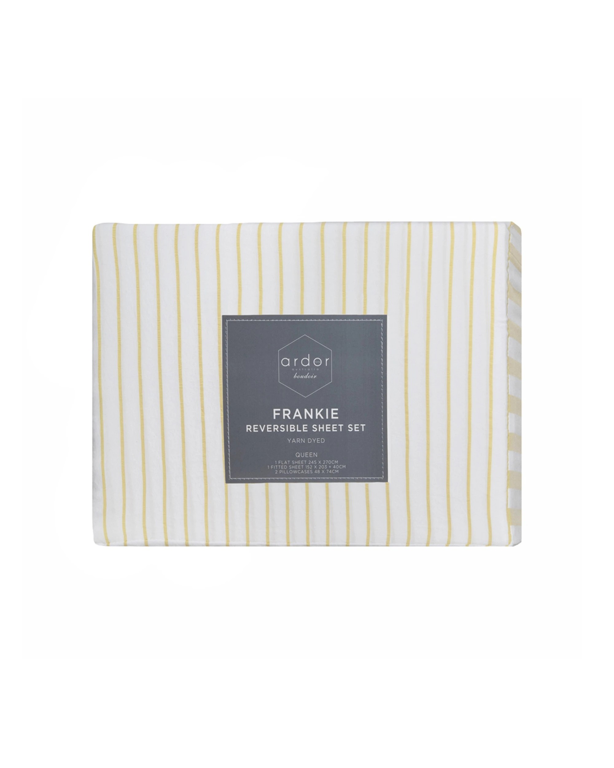 4 Ardor Boudoir Frankie Stripe Soft Fabric Stylish Sheet Set - Single Bed - Yellow, 4 of 4