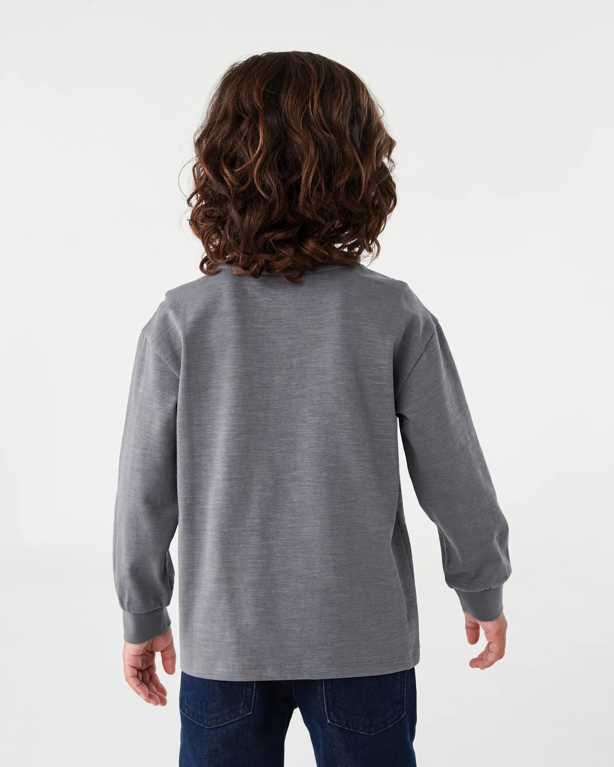 2 Long Sleeve Textured T-shirt Gry Castle, 2 of 6