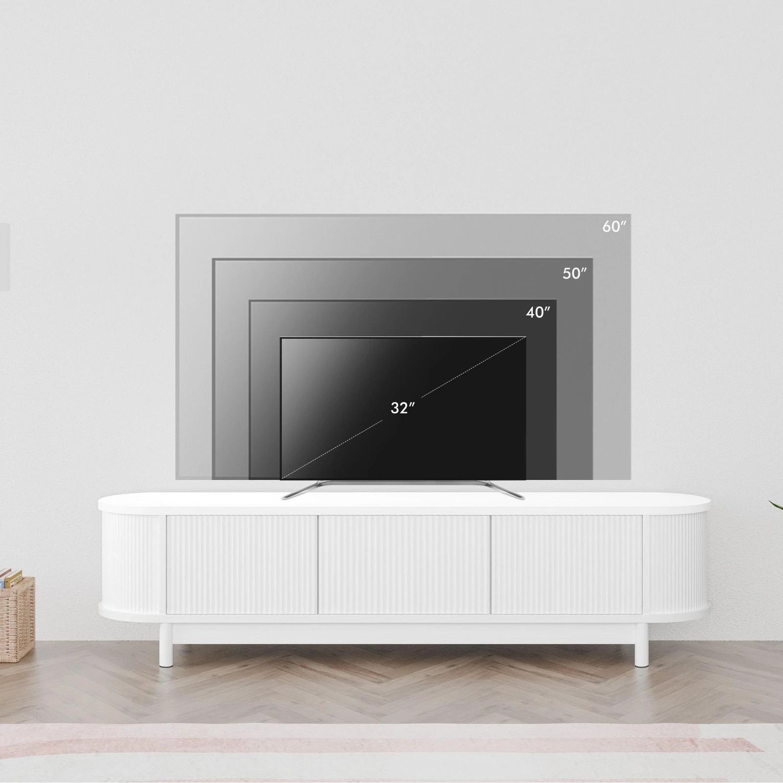 7 Alfordson TV Cabinet Entertainment Unit Stand 160cm Storage Shelf - White, 7 of 10