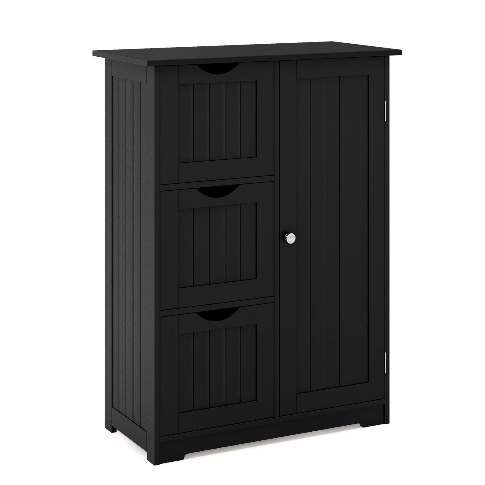 1 Costway Bathroom Floor Cabinet w/3 Drawers Entryway Storage Unit Organizer, 1 of 3