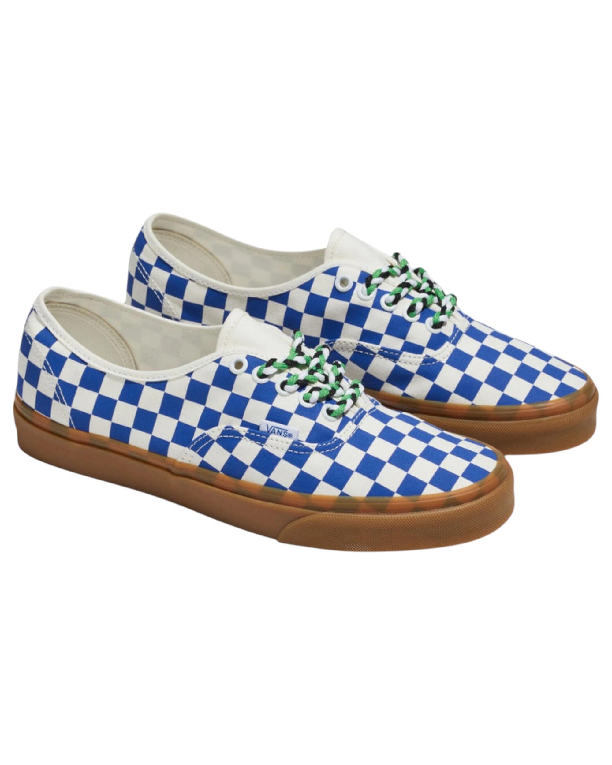 1 Vans Mens Authentic Checkerboard Blue/ White Lace Up Shoes BLUE/WHITE, 1 of 5