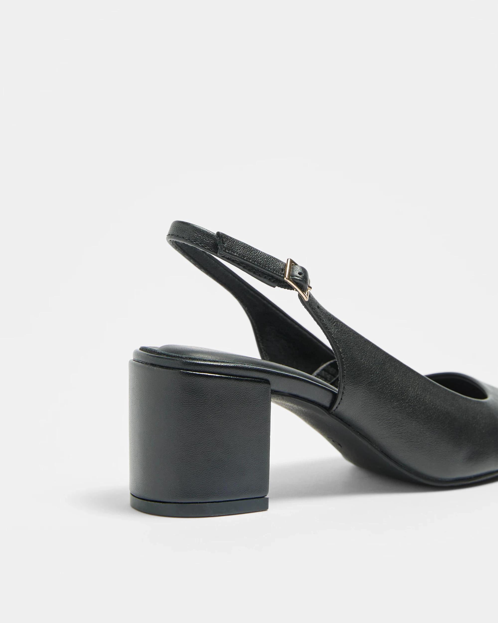 2 Target Womens Genuine Leather Point Block Heel - Daria BLACK, 2 of 3