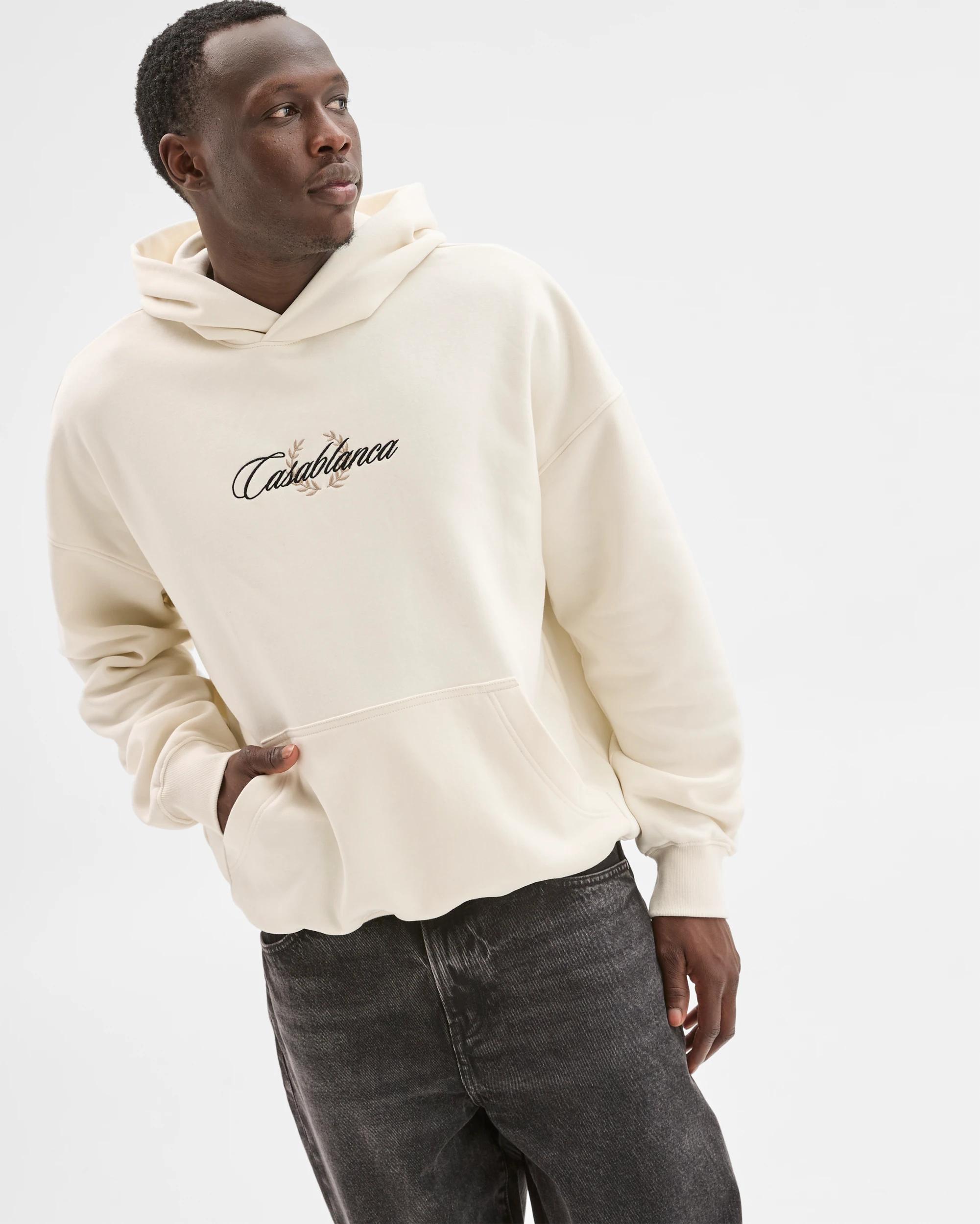 3 Commons Australian Cotton Blend Heavyweight Graphic Hoodie WHITE CASABLANCA, 3 of 6