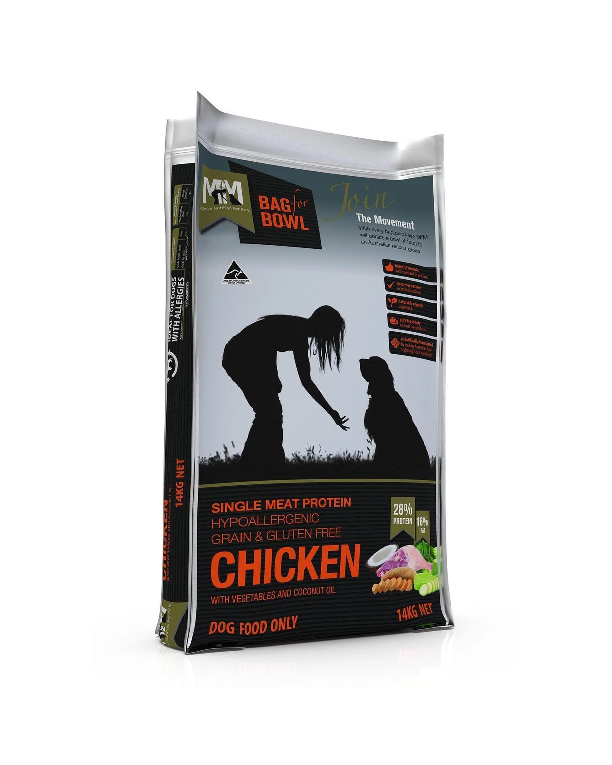 1 MFM Adult Single Meat Protein Dry Dog Food Chicken w/ Vegetables 14kg, 1 of 2