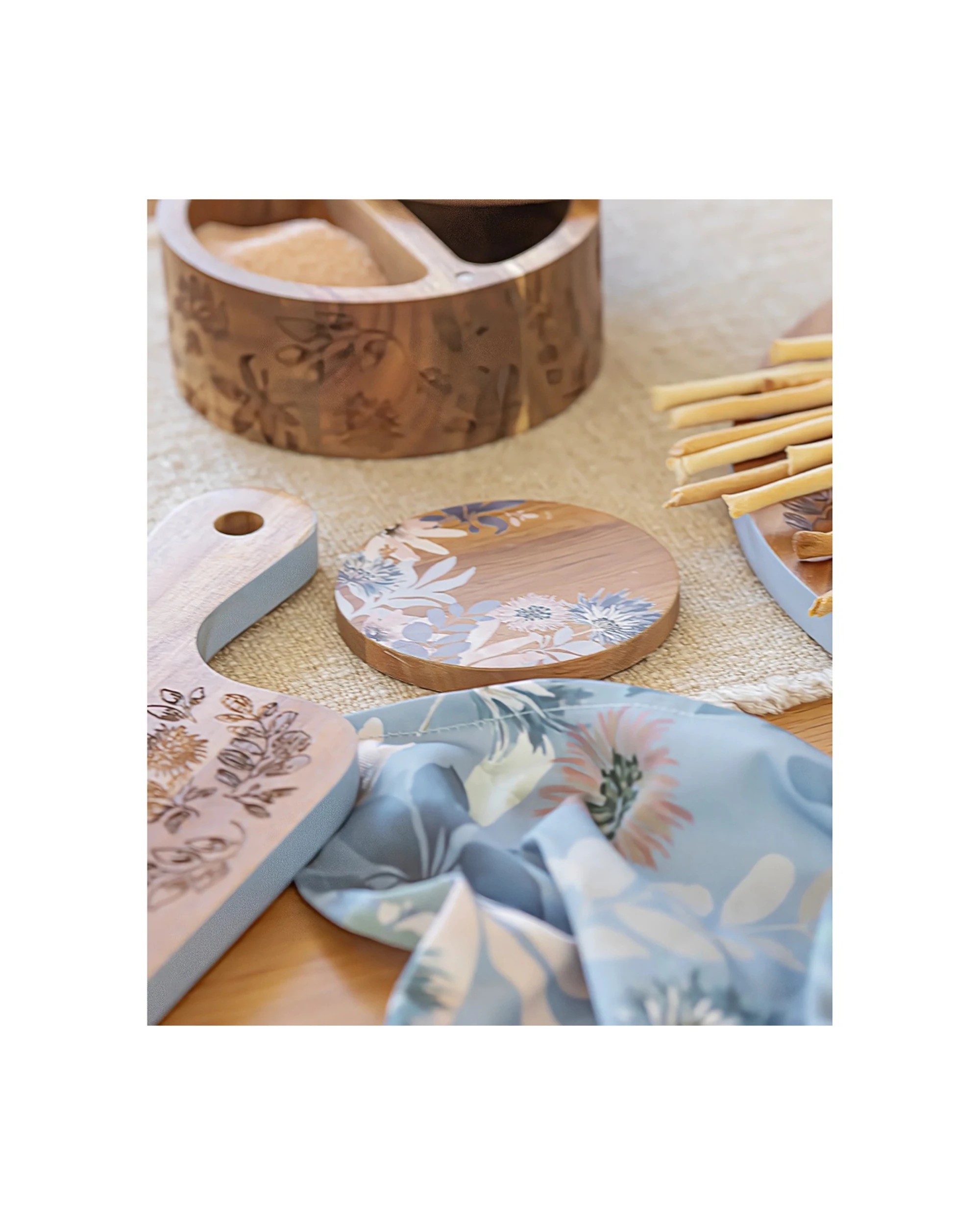 2 Ladelle 4pc Mossman Acacia Wood Coaster Set - Multi, 2 of 2