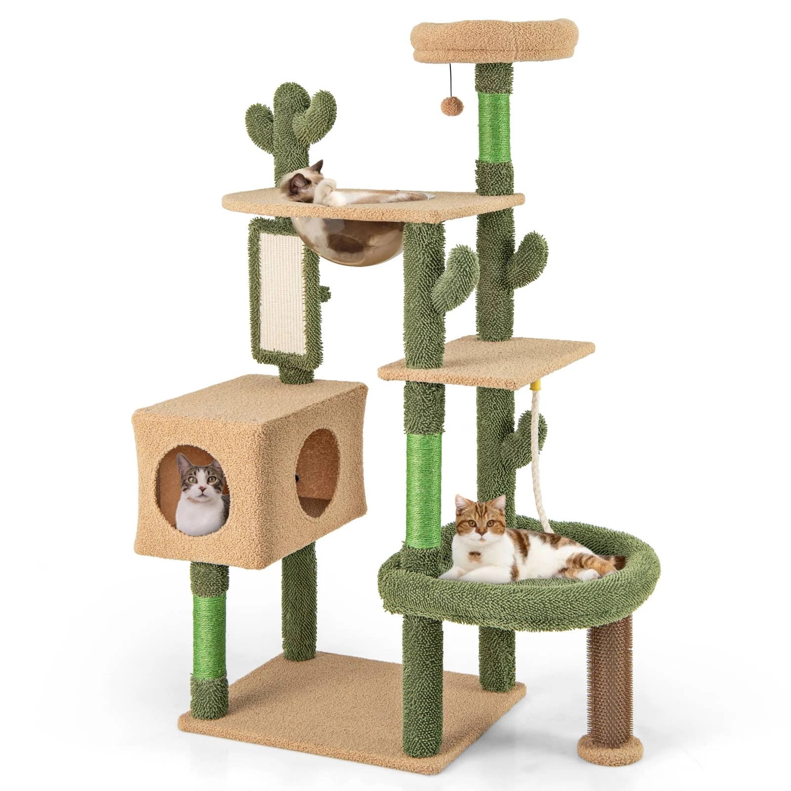 1 Costway Multi-level Cat Tree Sisal Cat Tower Condo w/Scratch Board Cat Furniture, 1 of 2