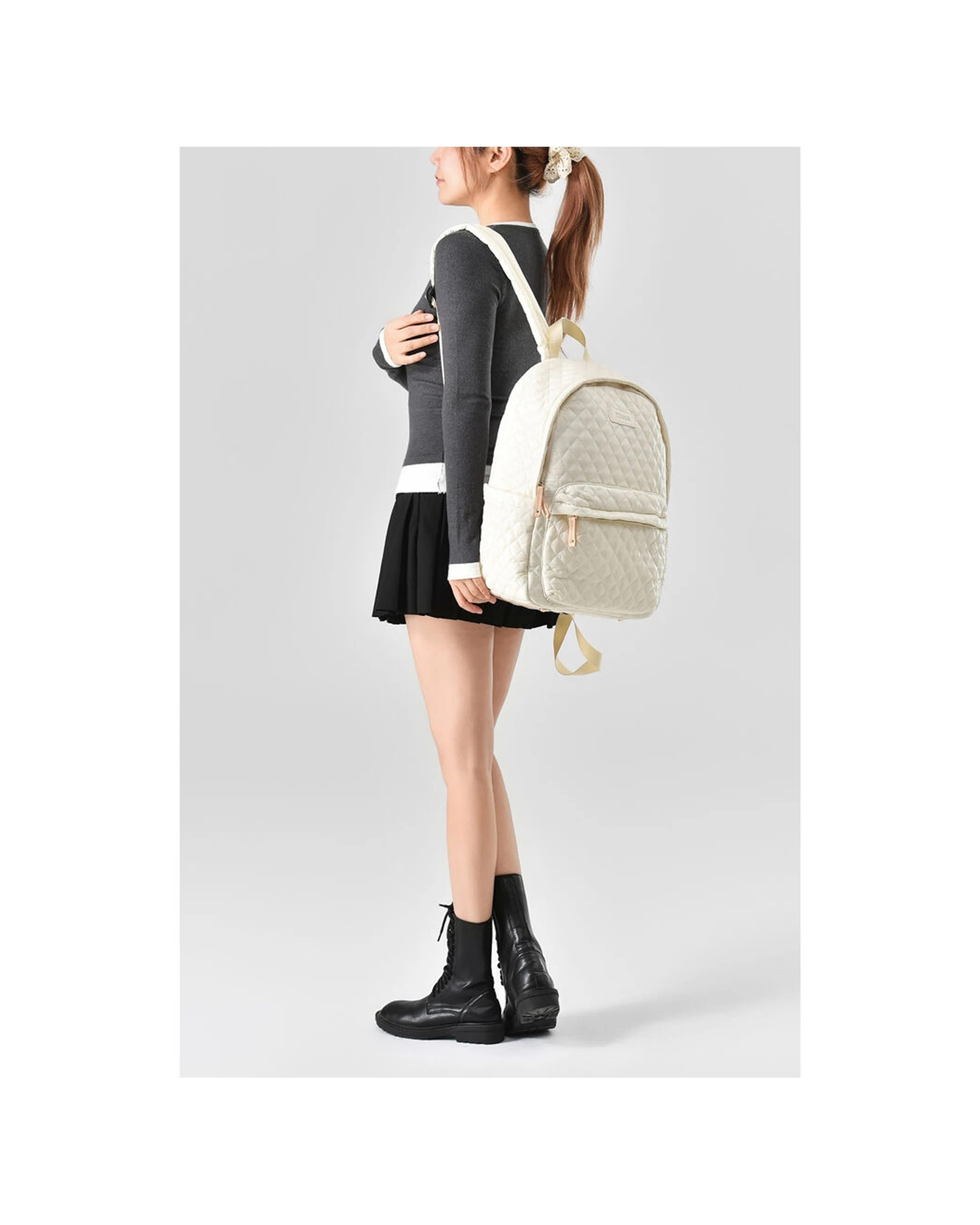 8 Tosca Metro Quilted Oxford Travel 15" Laptop Backpack - Beige, 8 of 9