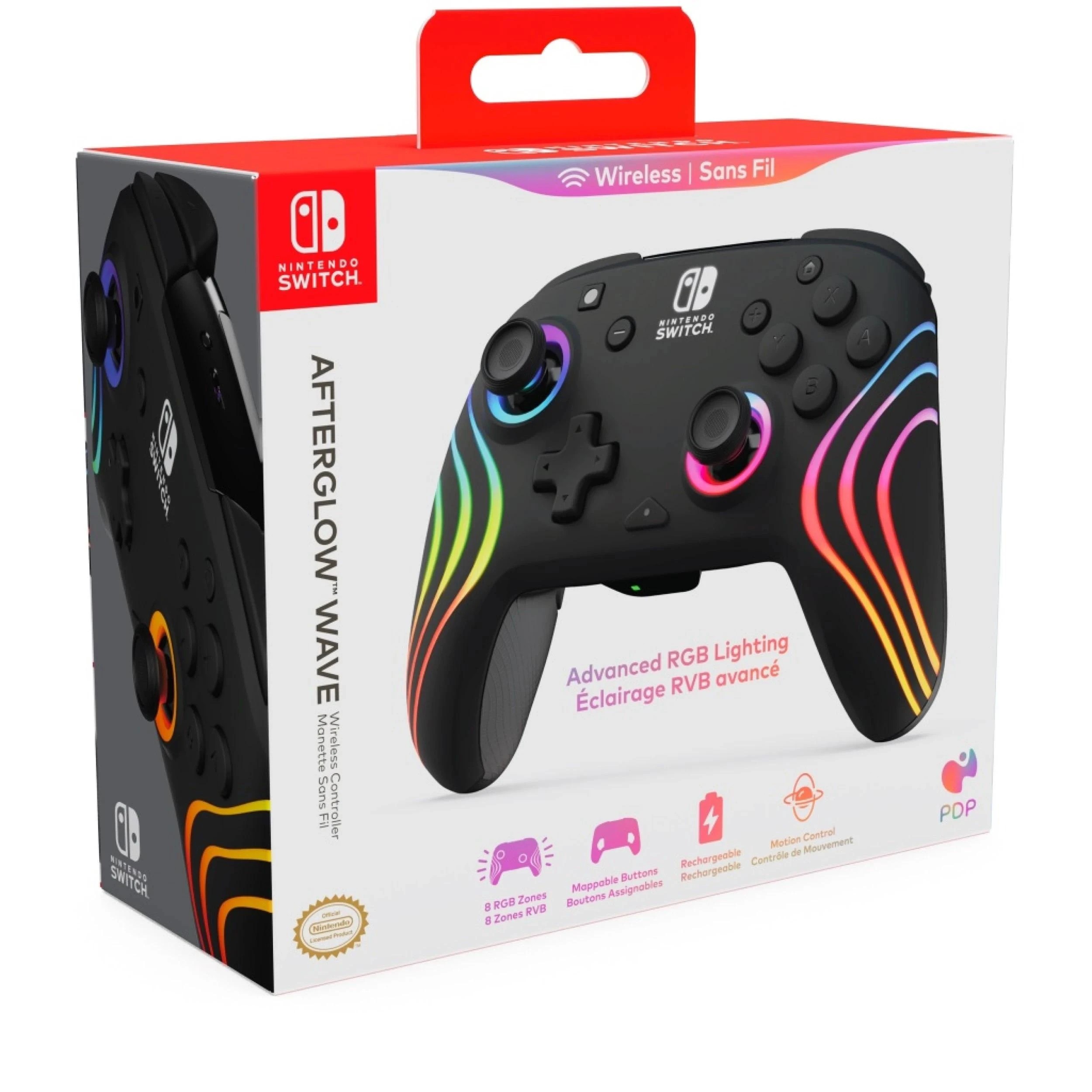 2 PDP Switch Afterglow Wave Wireless Plus Controller - Nintendo Switch - Black, 2 of 3