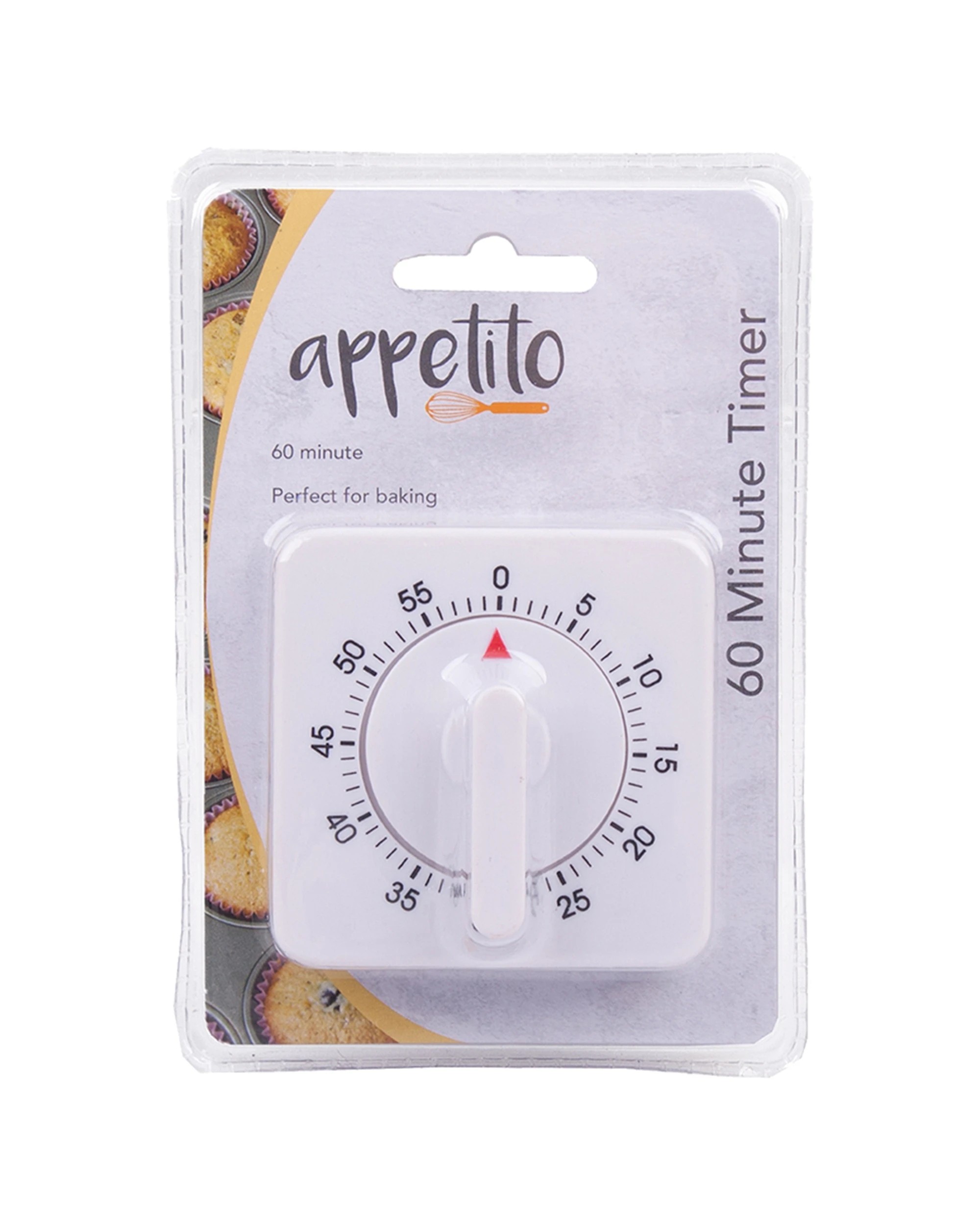 2 Appetito 60 Minute Square Kitchen Timer Simple Dial Operation For Home Cooking, 2 of 3