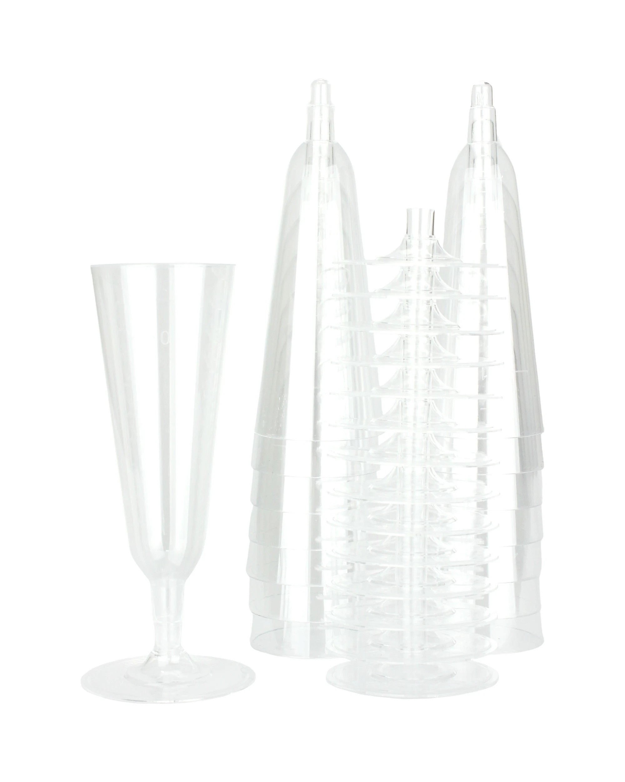 1 Partyware Clear Plastic Champagne Glasses Pack of 15, 1 of 3