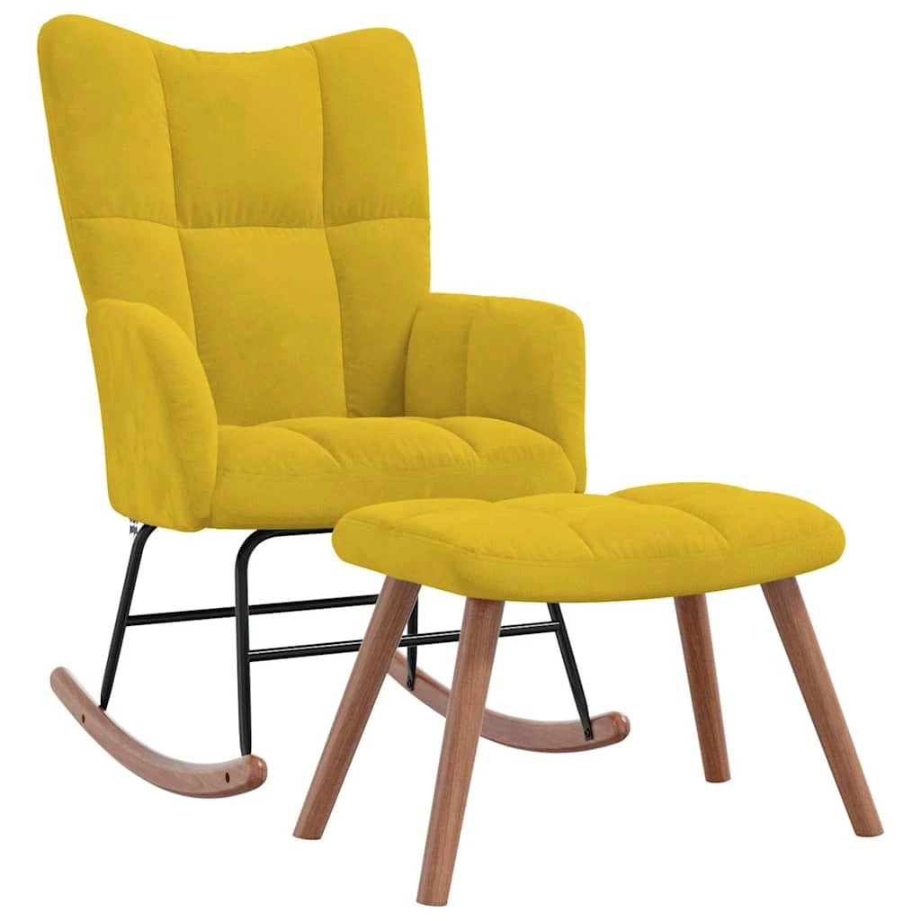 2 vidaXL Rocking chair Ergonomic - Yellow, 2 of 9