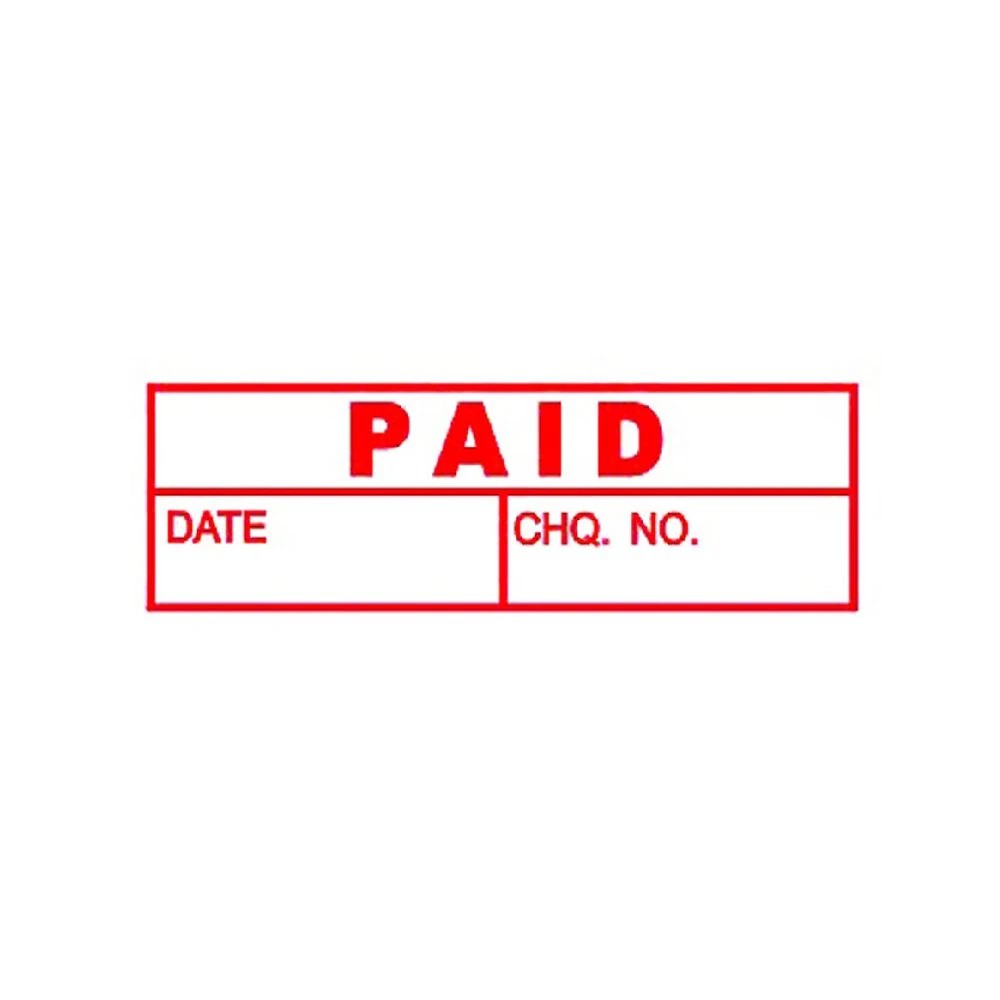 1 Deskmate Pre-Inked Office Stamps Paid Date and Cheque Red, 1 of 2
