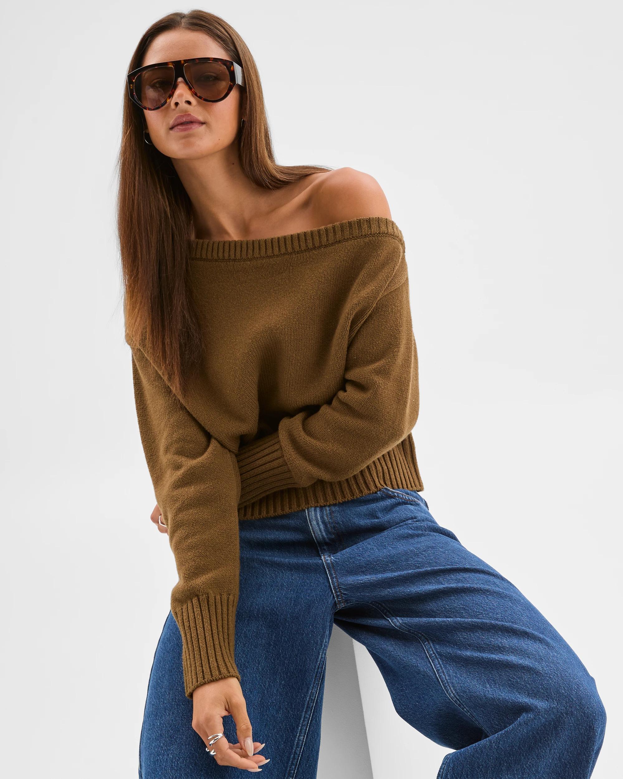 3 Lily Loves Off Shoulder Jumper DEEP MOSS, 3 of 7