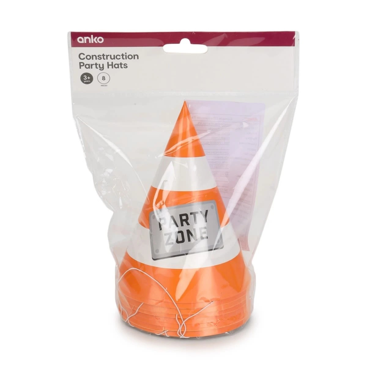3 8 Piece Construction Party Hats, 3 of 3