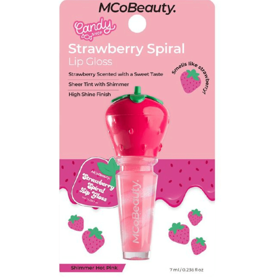 1 MCoBeauty Strawberry Spiral Lip Gloss 7ml - Shimmer Hot Pink, 1 of 1