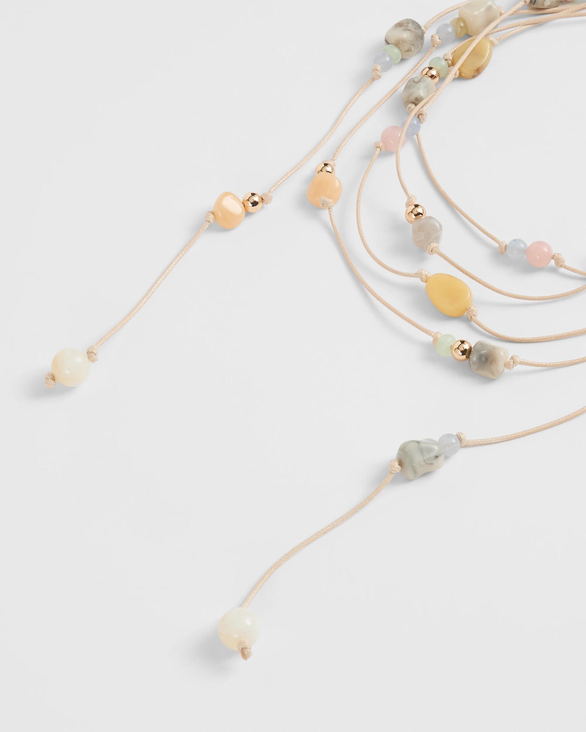 2 Target Woman Beaded Lariat Tie Necklace NATURAL, 2 of 2