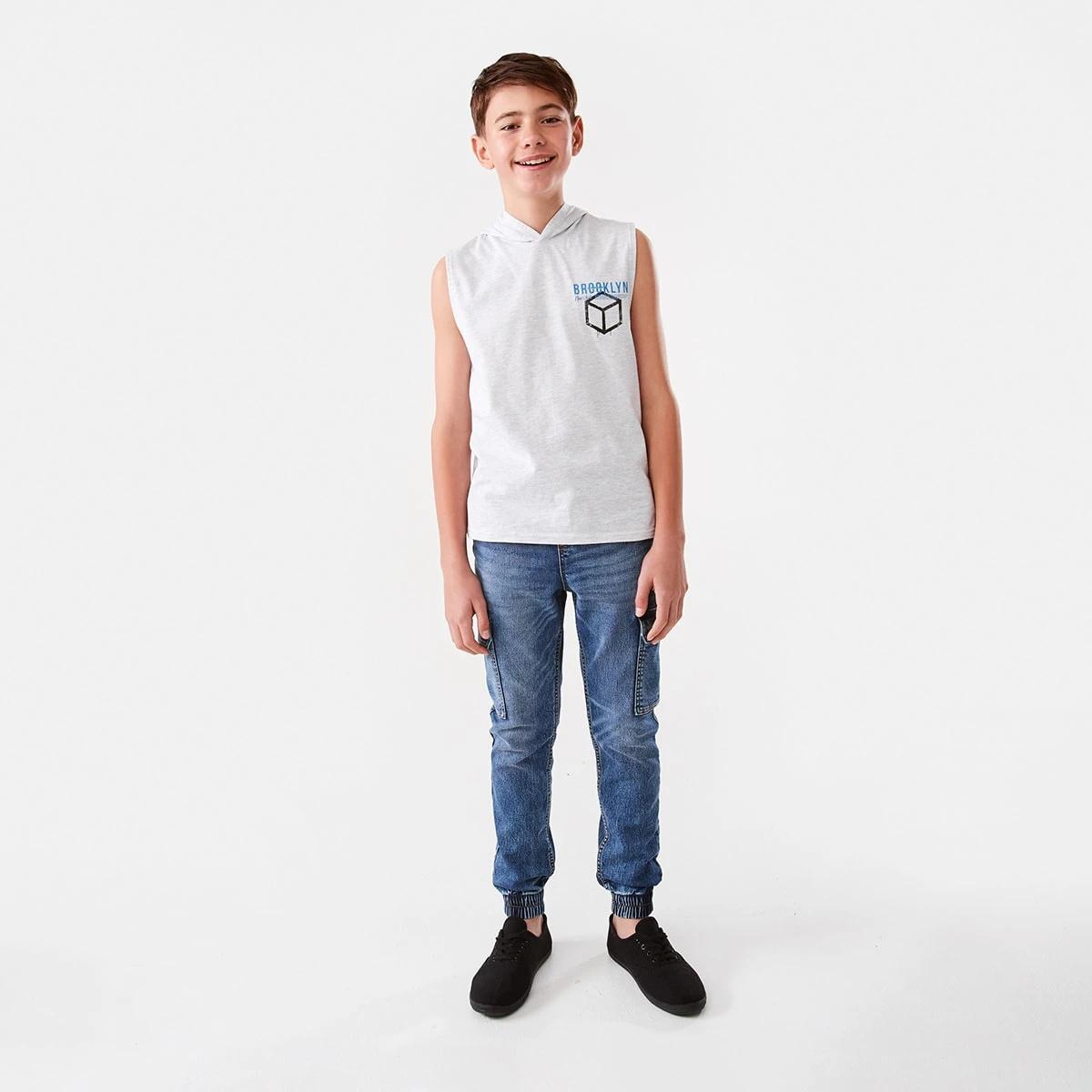 6 Sleeveless Hooded Graphic Muscle White Mrl, 6 of 9