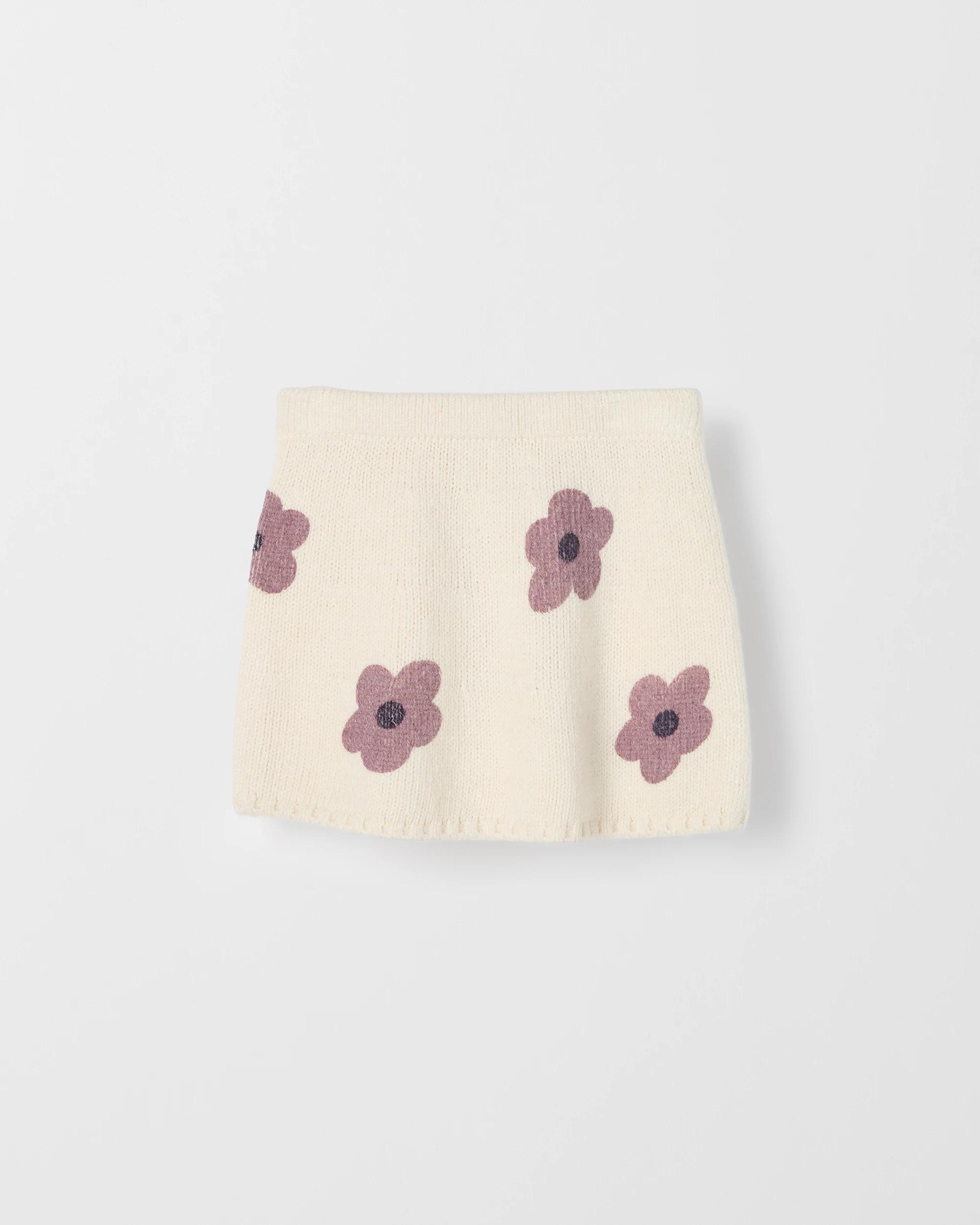 1 Target Kids Knit A-Line Skirt GARDENIA FLORAL CREAM, 1 of 1