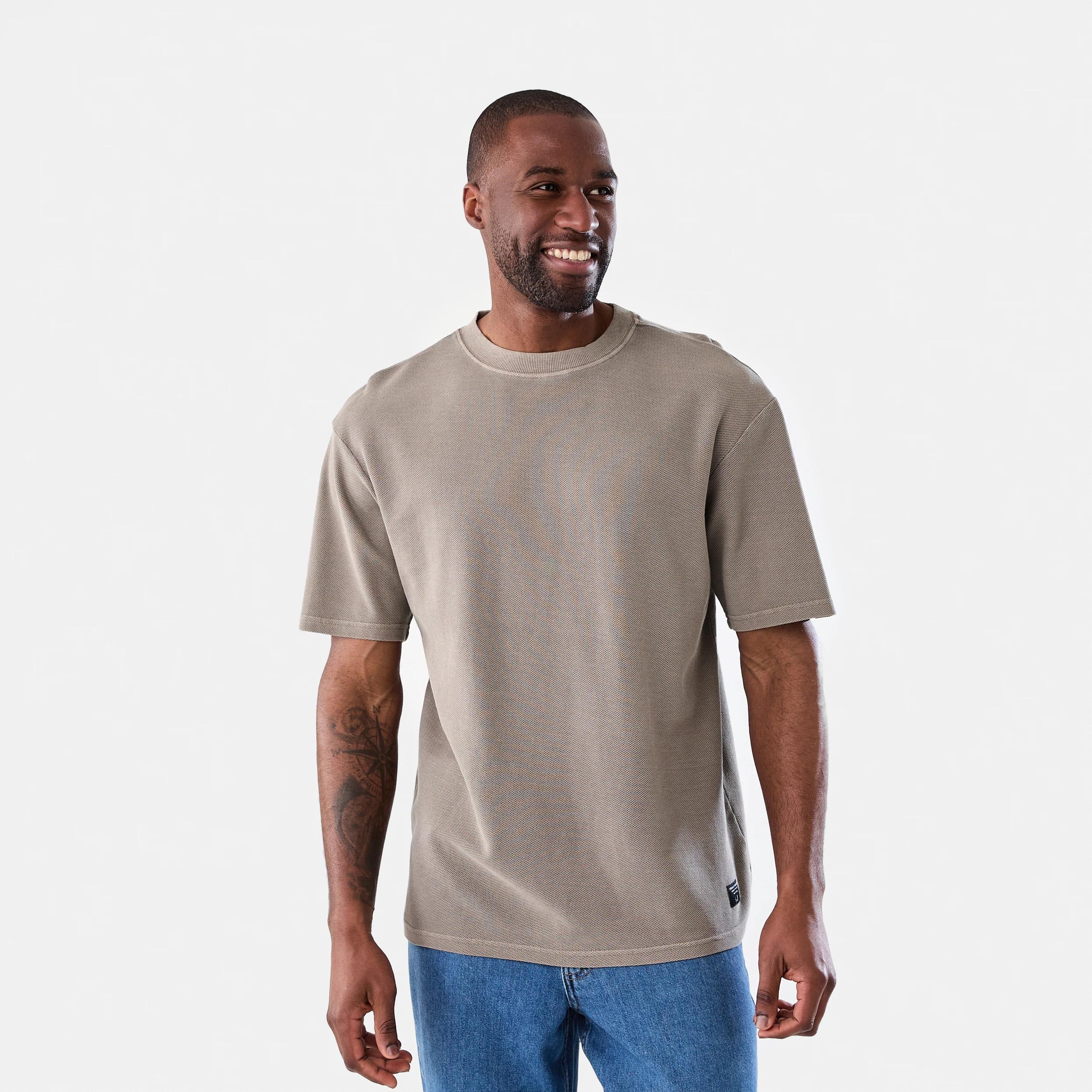 1 Oversized Pique Knit T-shirt Brn Eagle, 1 of 6