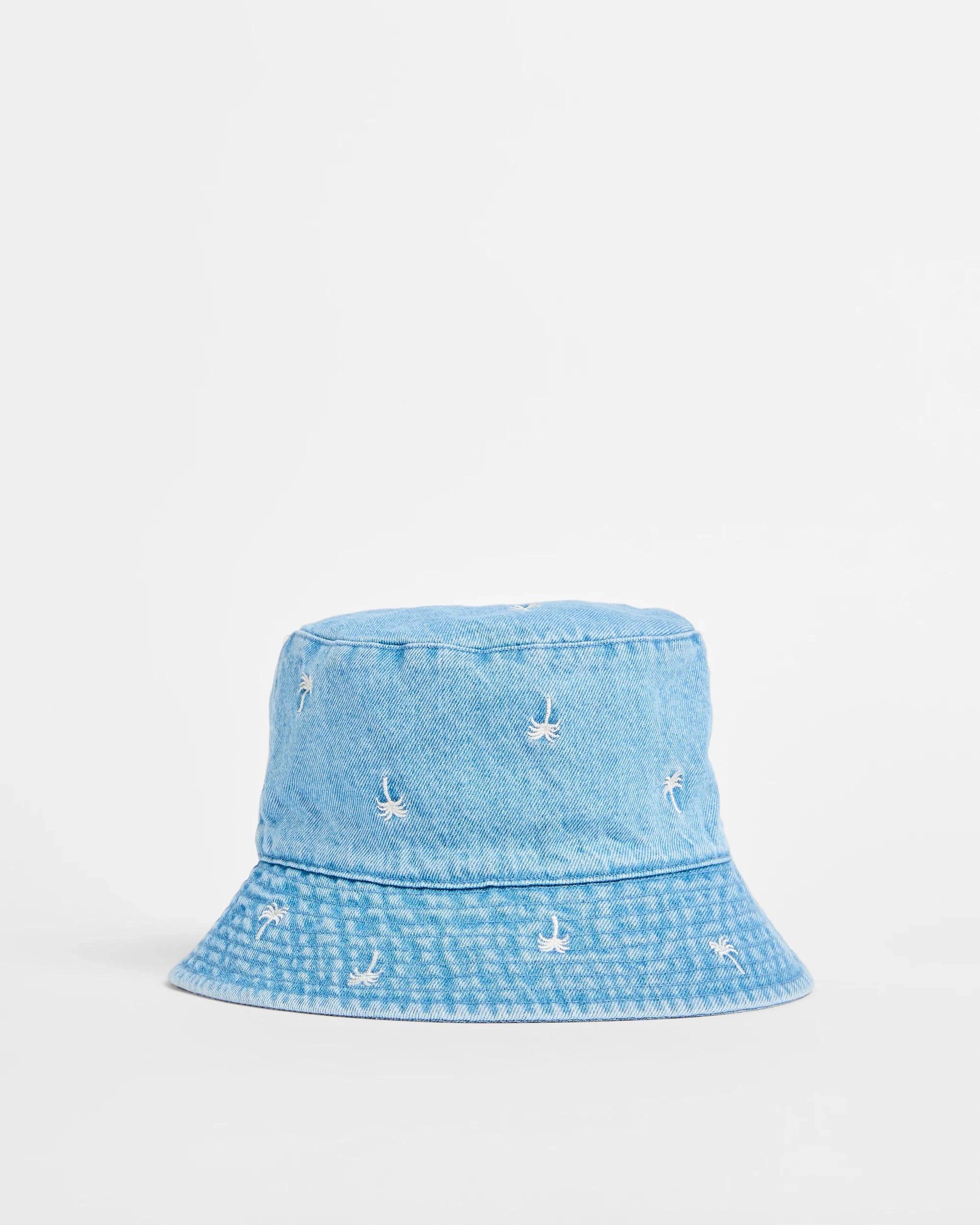 1 Target Kids Embroidered Denim Bucket Hat PALM TREES, 1 of 2