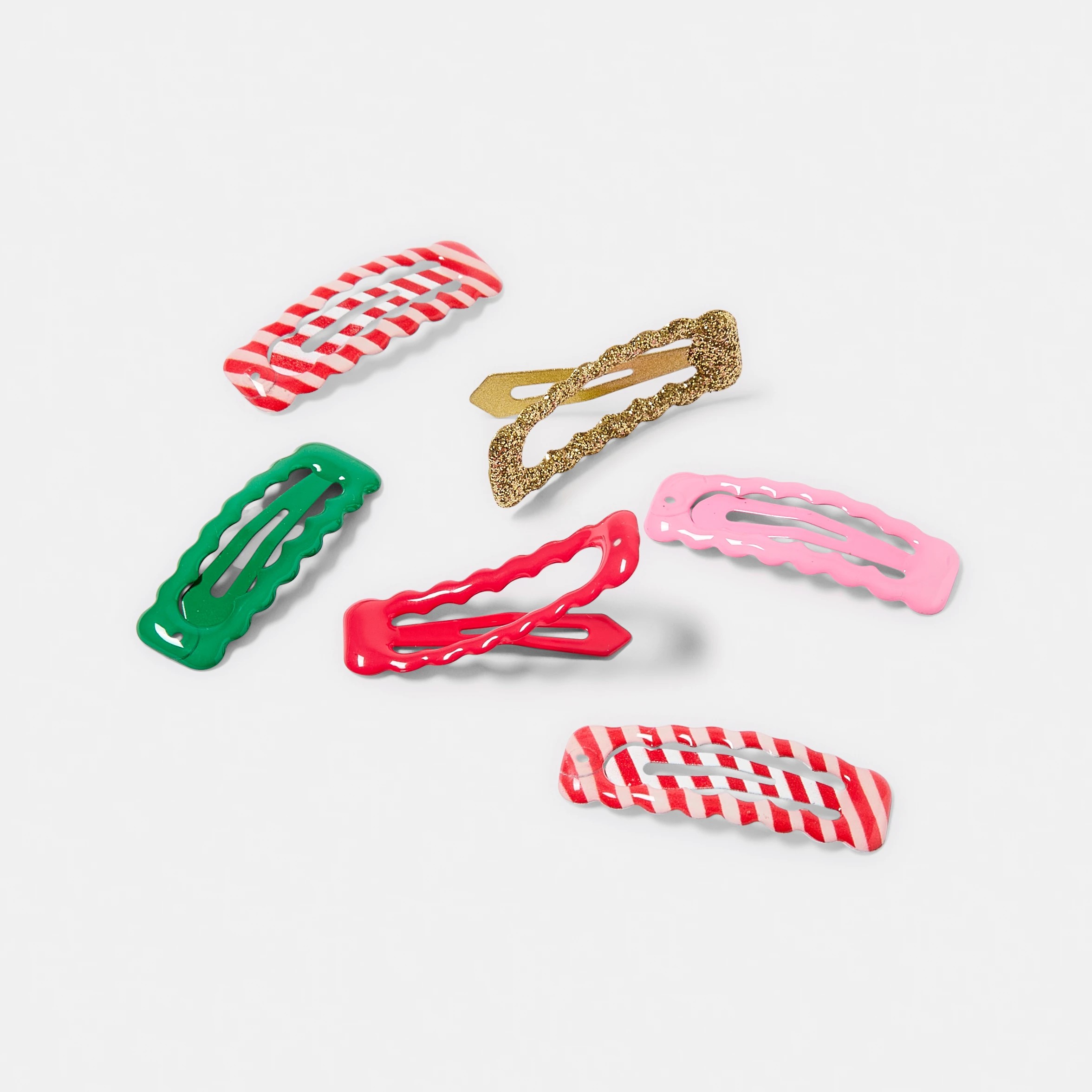 2 6 Pack Christmas Snap Hair Clips, 2 of 3