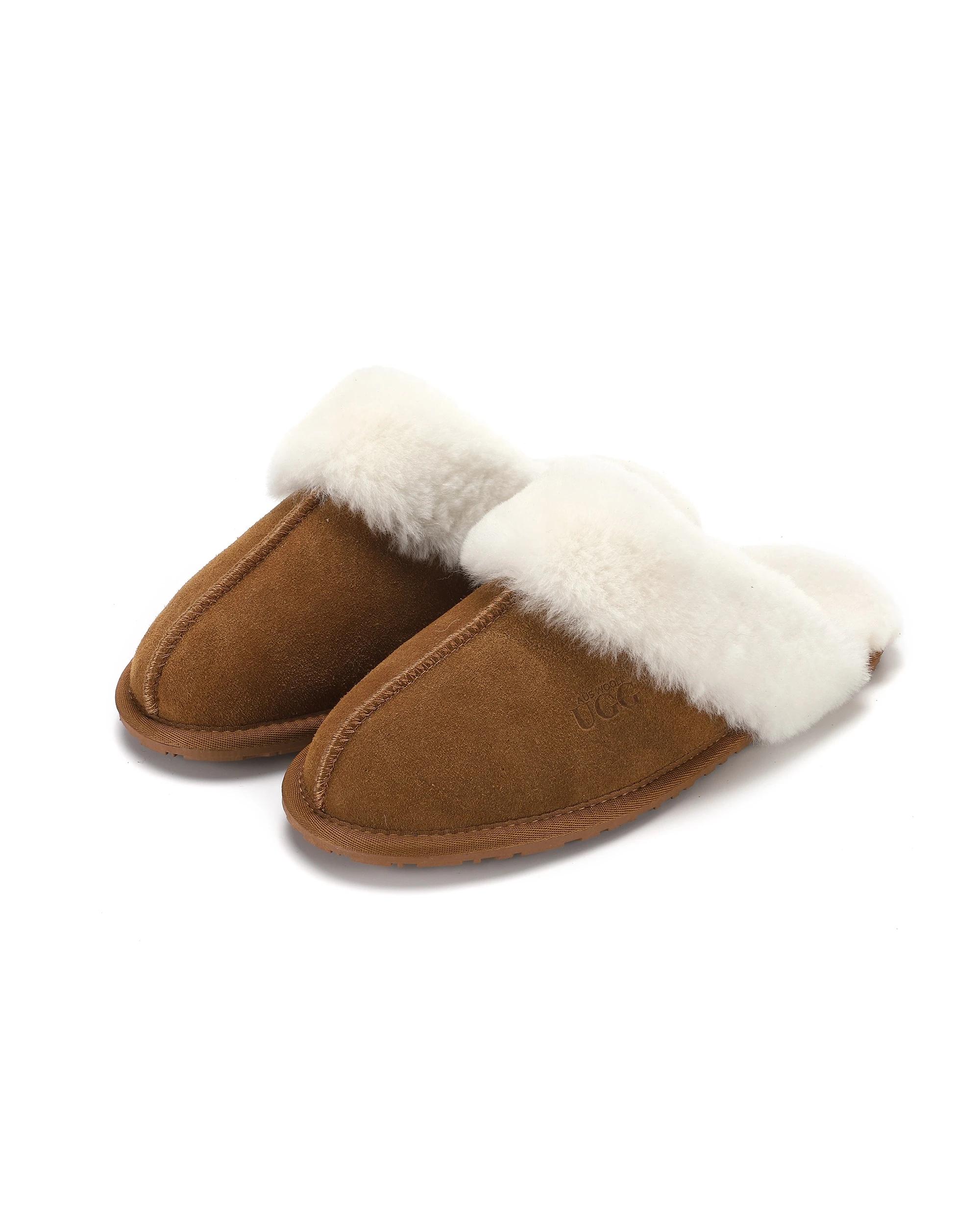 4 AUS WOOLI UGG Sheepskin Wool Shelley UGG Slippers TAN, 4 of 7