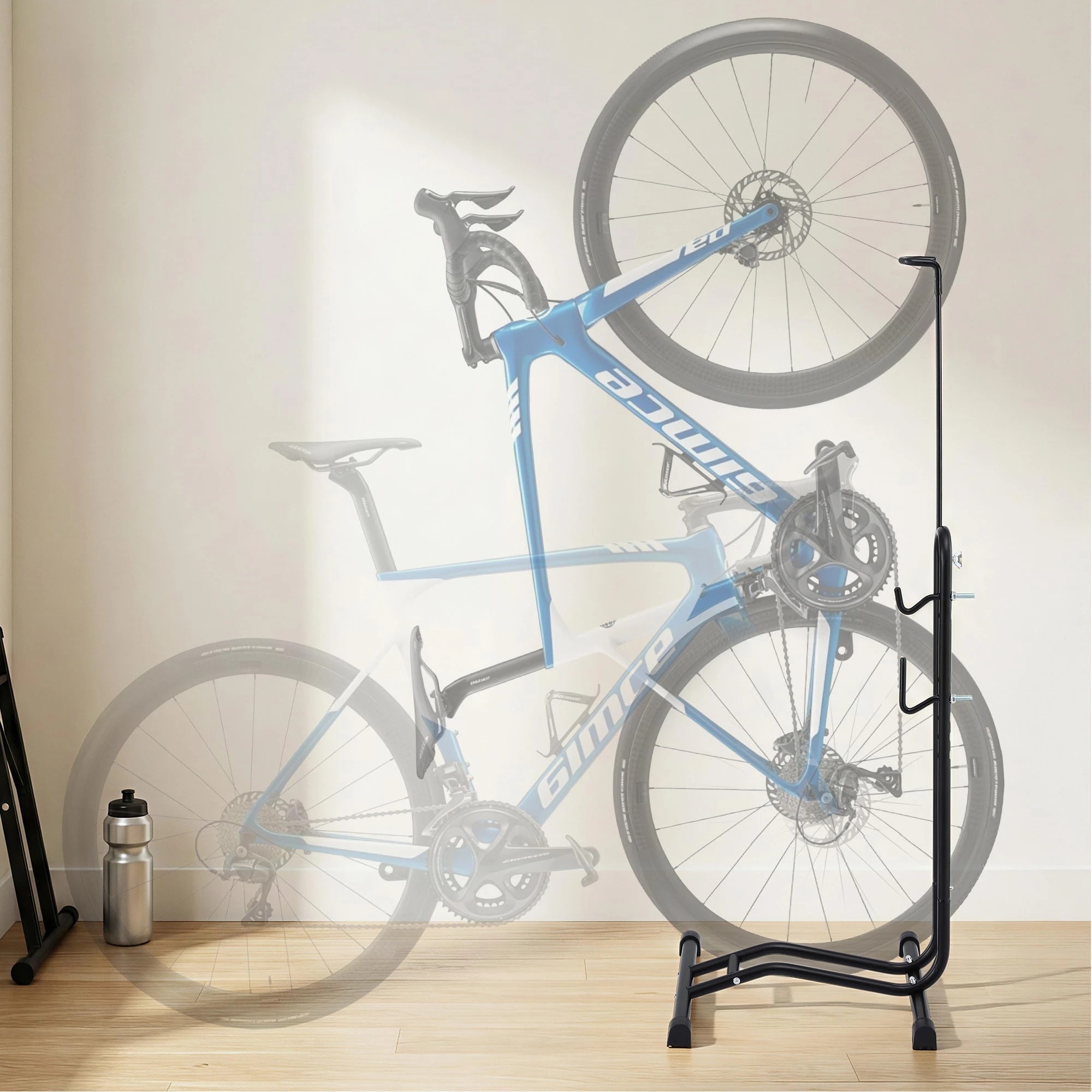 4 Weisshorn 4-in-1 Bike Parking Stand Vertical Floor Storage Rack for 24"-27.5" Bicycles - Black, 4 of 4
