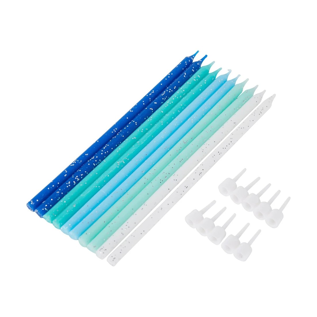 3 10 Pack Glitter Candles - Blue, 3 of 7