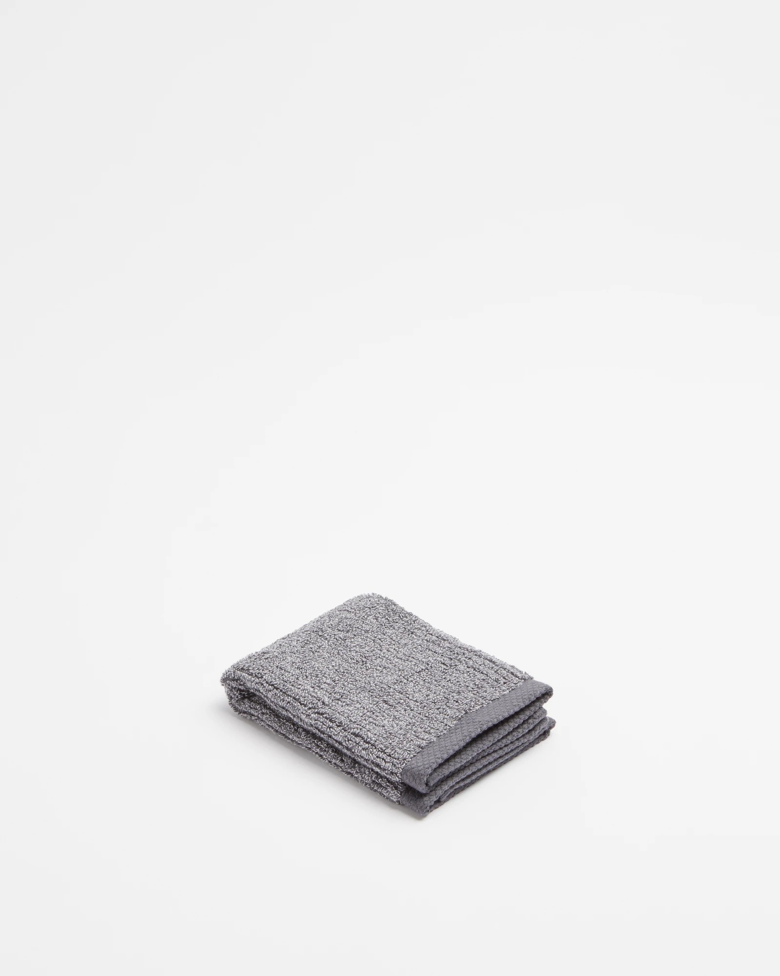 1 Target Australian Cotton Ribbed Face Washer - Piper - Charcoal Marle - Grey, 1 of 3