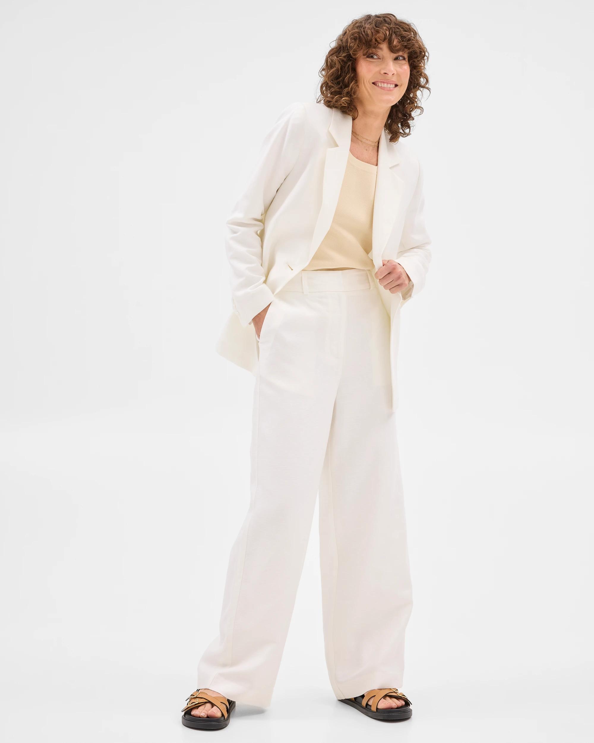 1 Linen Blend Wide Leg Pants - Preview PEARL, 1 of 7