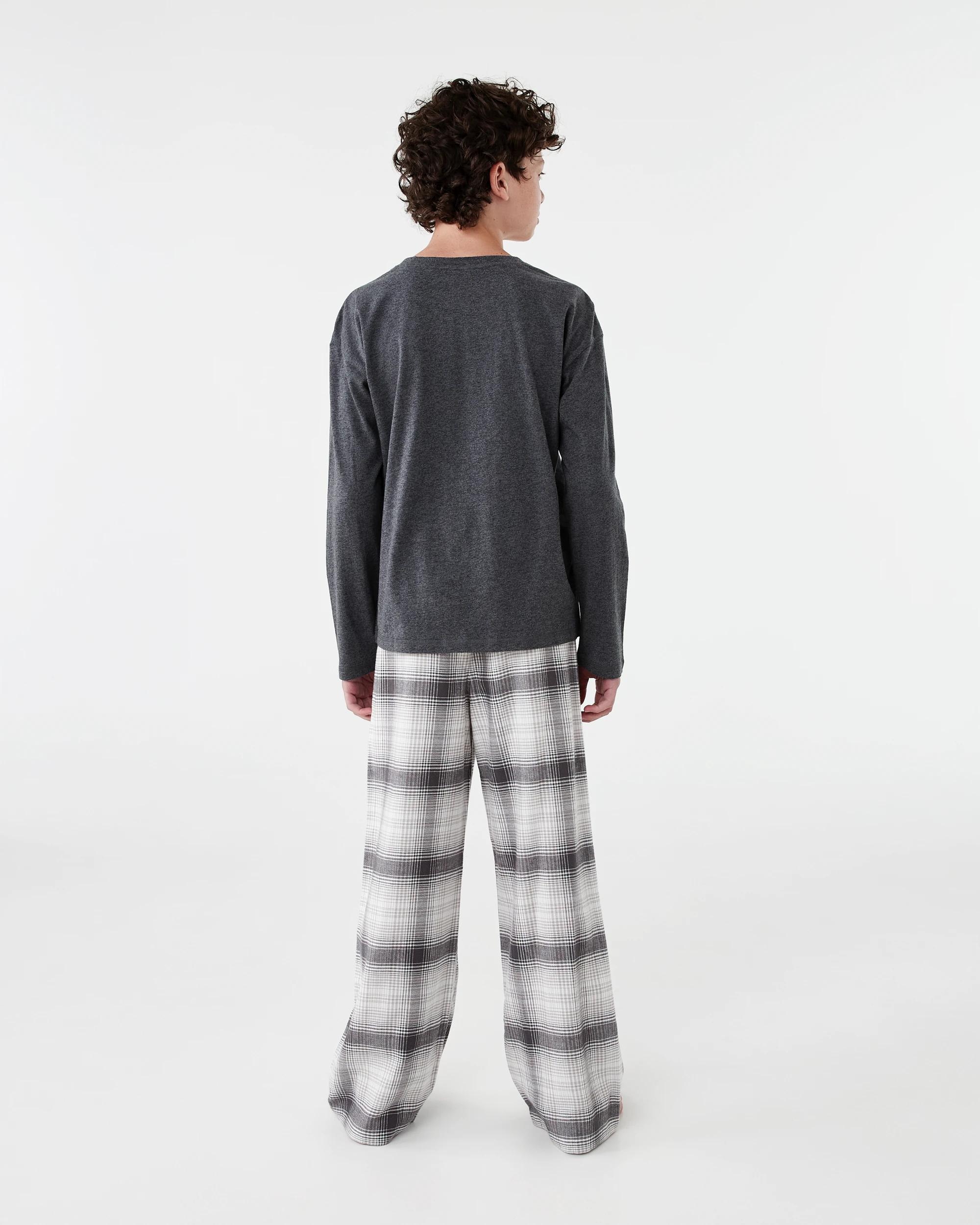 2 Knit Woven Pyjama Set Gry Check, 2 of 8