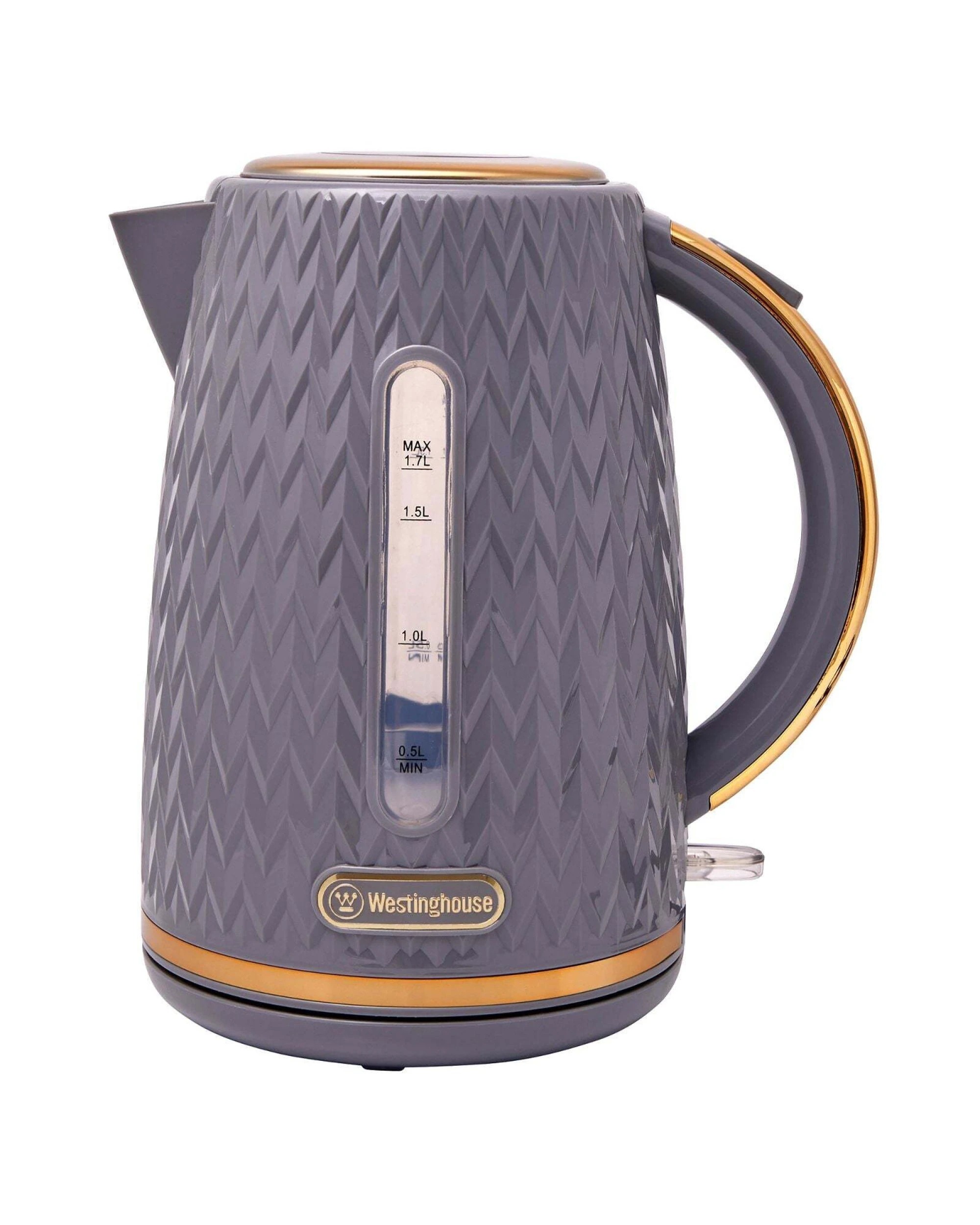 4 Westinghouse 1.7l Kettle & 4 Slice Toaster Pack Grey/gold Zig Zag Pattern
 - Grey, 4 of 7