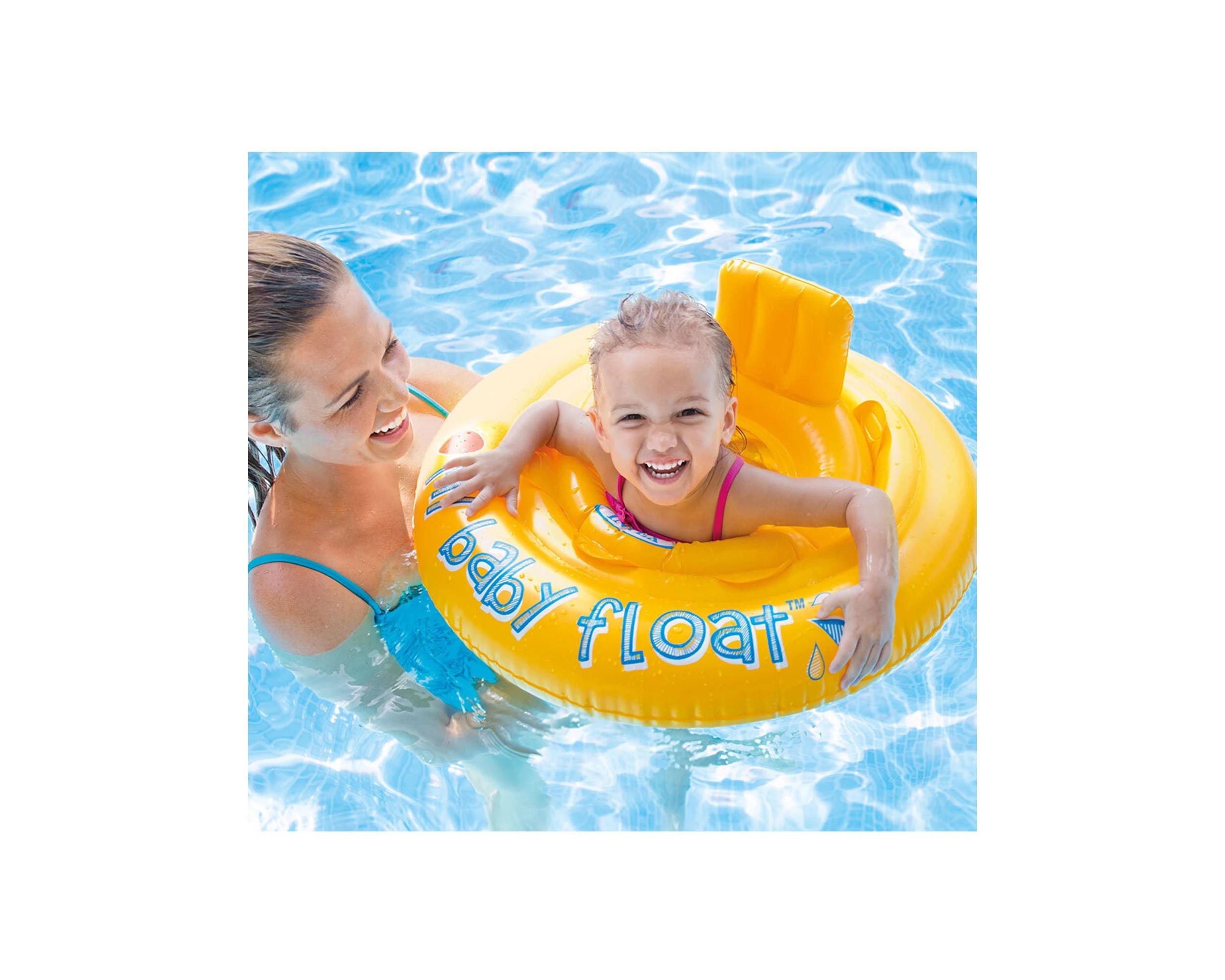 2 INTEX 70cm My Baby Float 6-12m Infant Inflatable Vinyl Diaper Seat Headrest - Yellow, 2 of 2