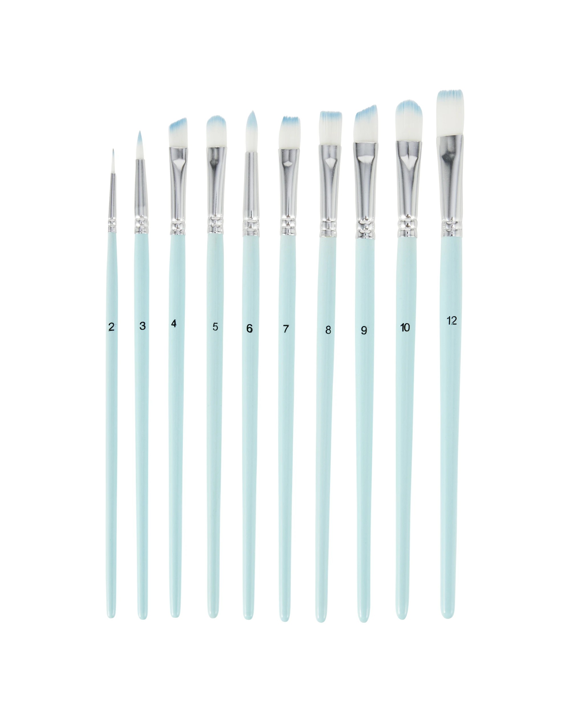 2 10 Pack Paint Brush Set - Blue, 2 of 3