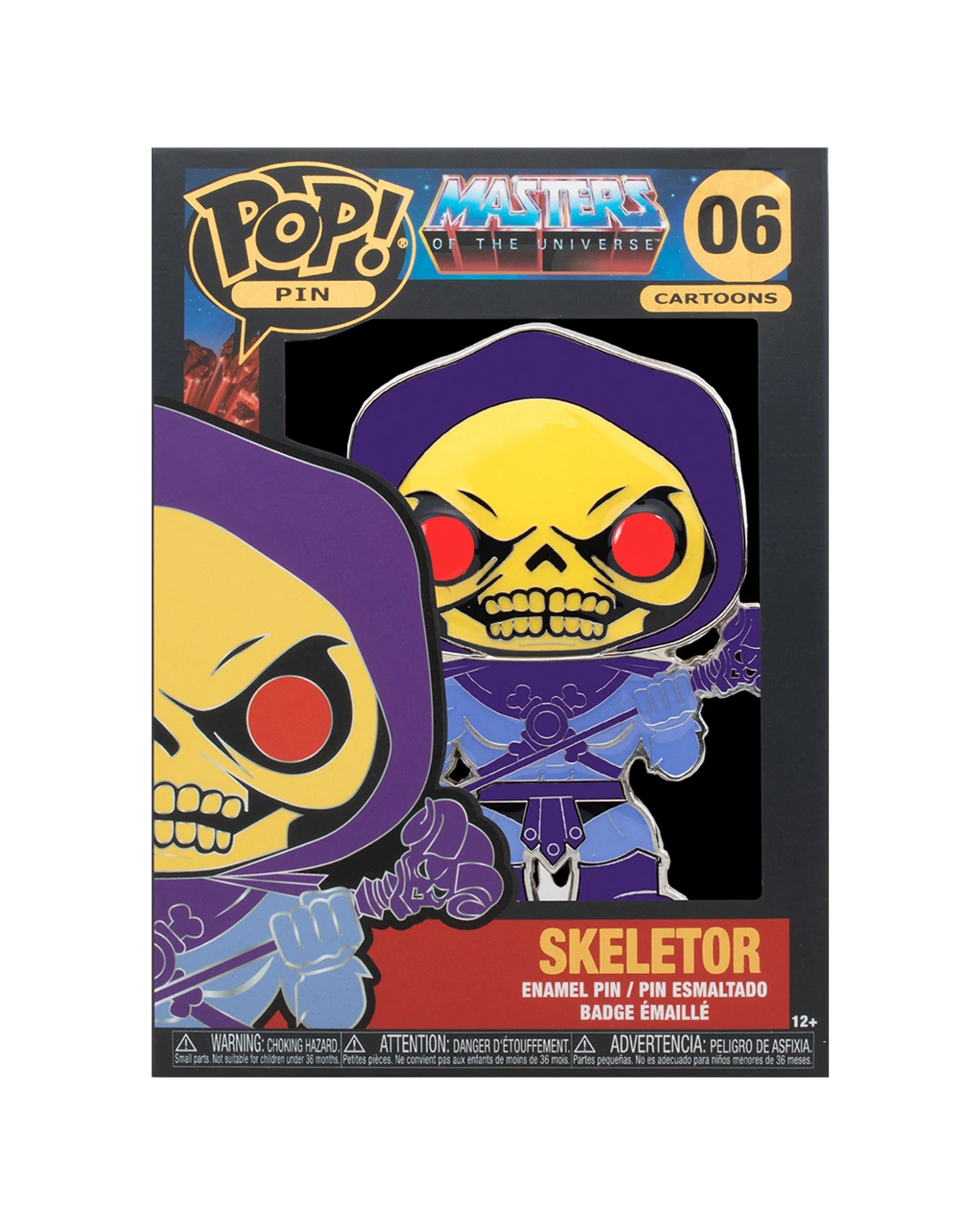 3 Pop Enamel Pin 10cm Masters Of The Universe Skeletor Glow Eyes Collectible - Multi, 3 of 3