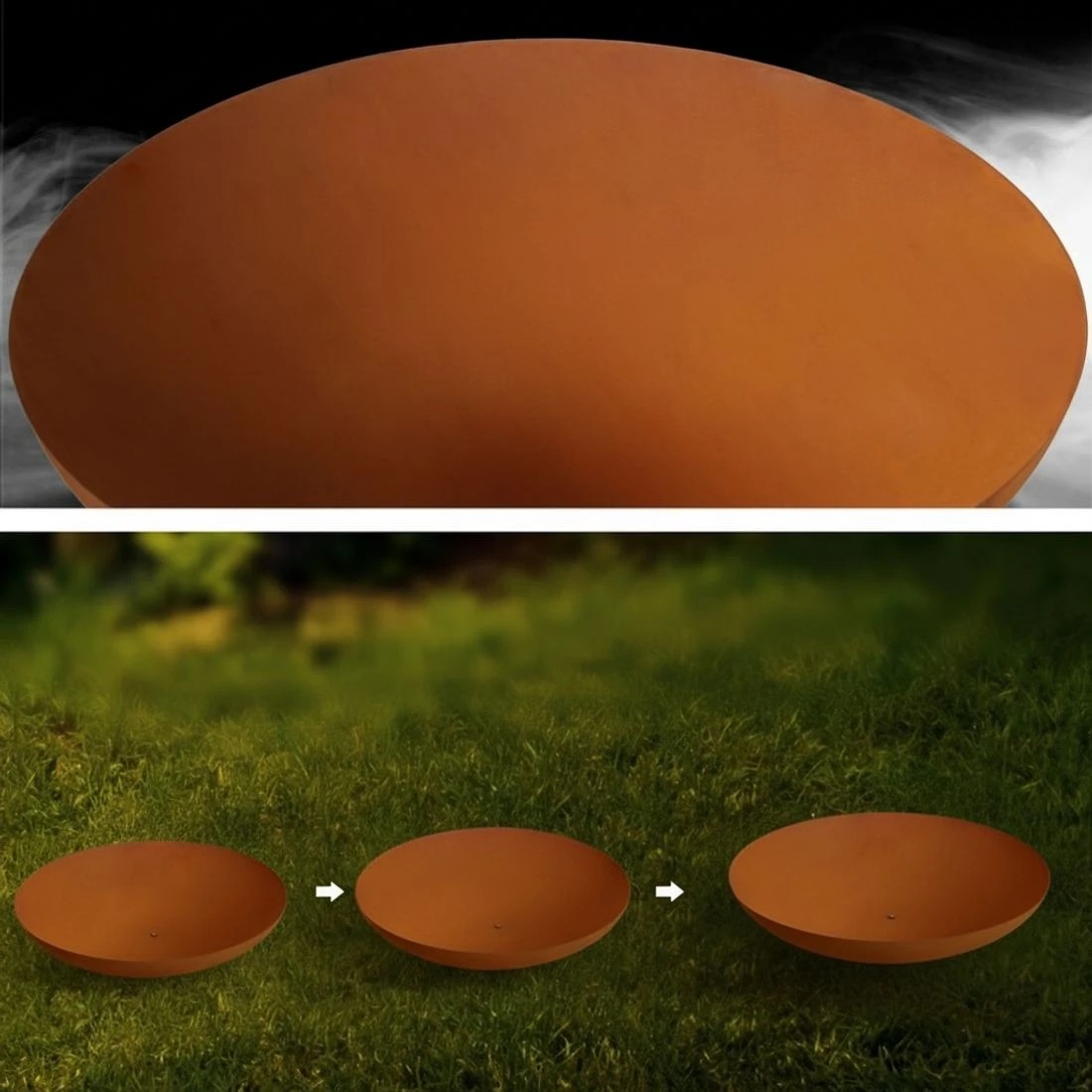 4 Grillz Fire Pit Iron Bowl 80cm Outdoor Patio Fireplace - Natural, 4 of 5