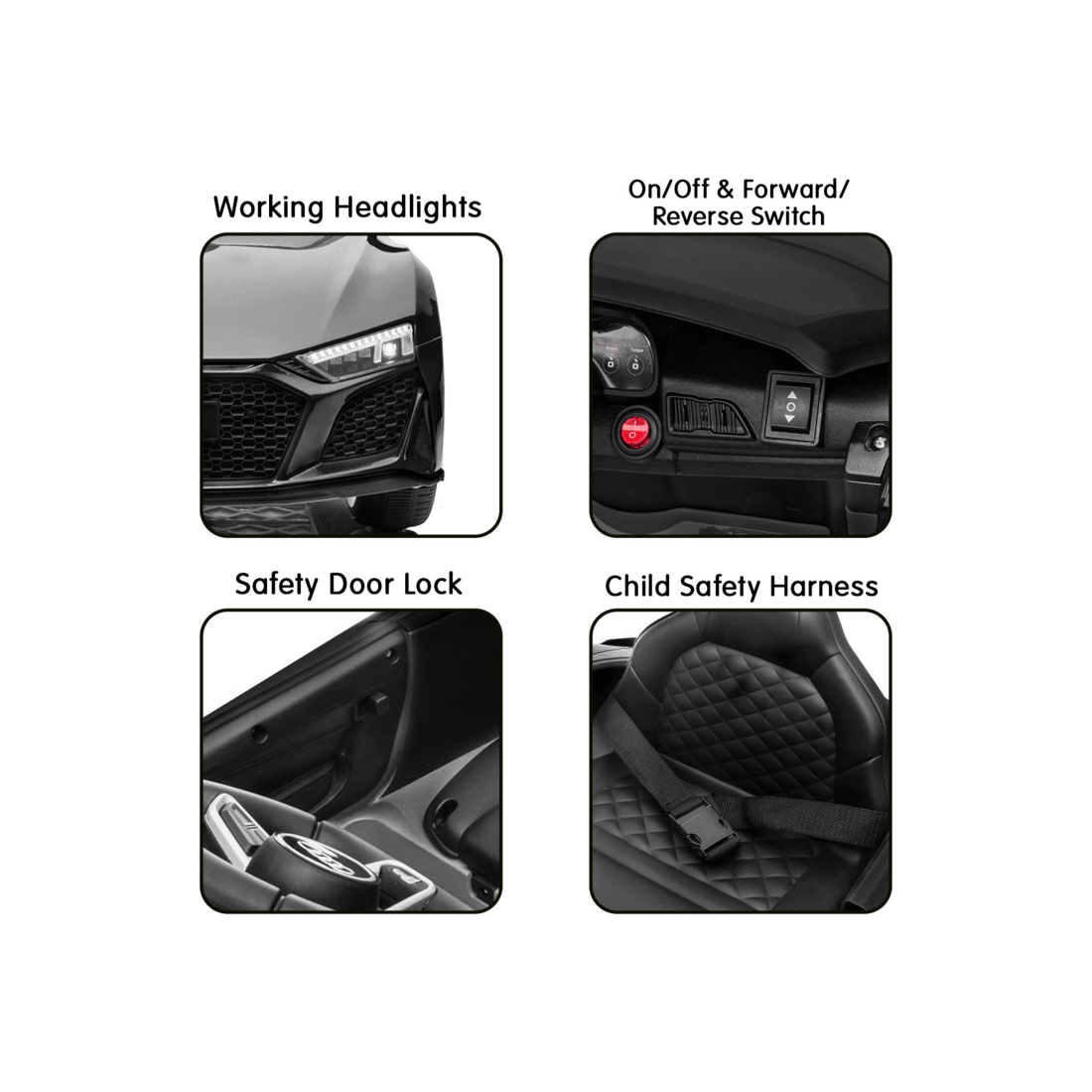 7 Kahuna Audi Sport Licensed Kids Electric Ride On Car Remote Control Black, 7 of 10