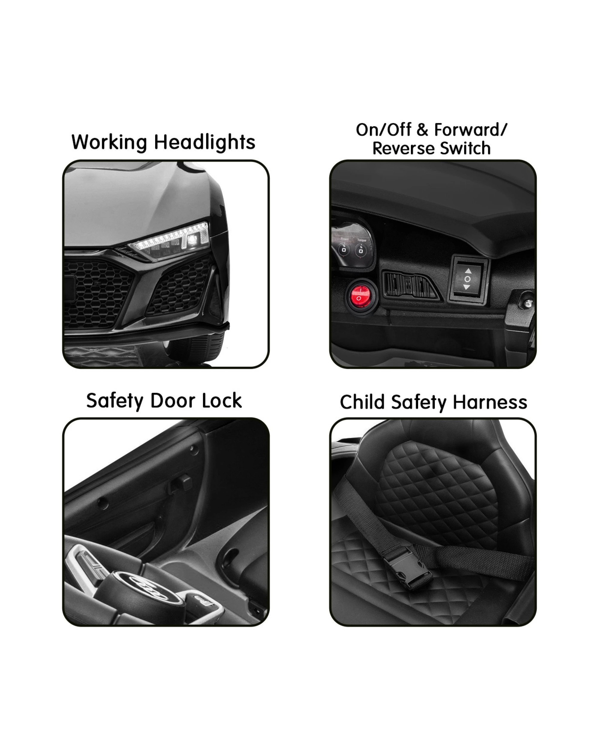 7 Kahuna Audi Sport Licensed Kids Electric Ride On Car Remote Control Black, 7 of 10