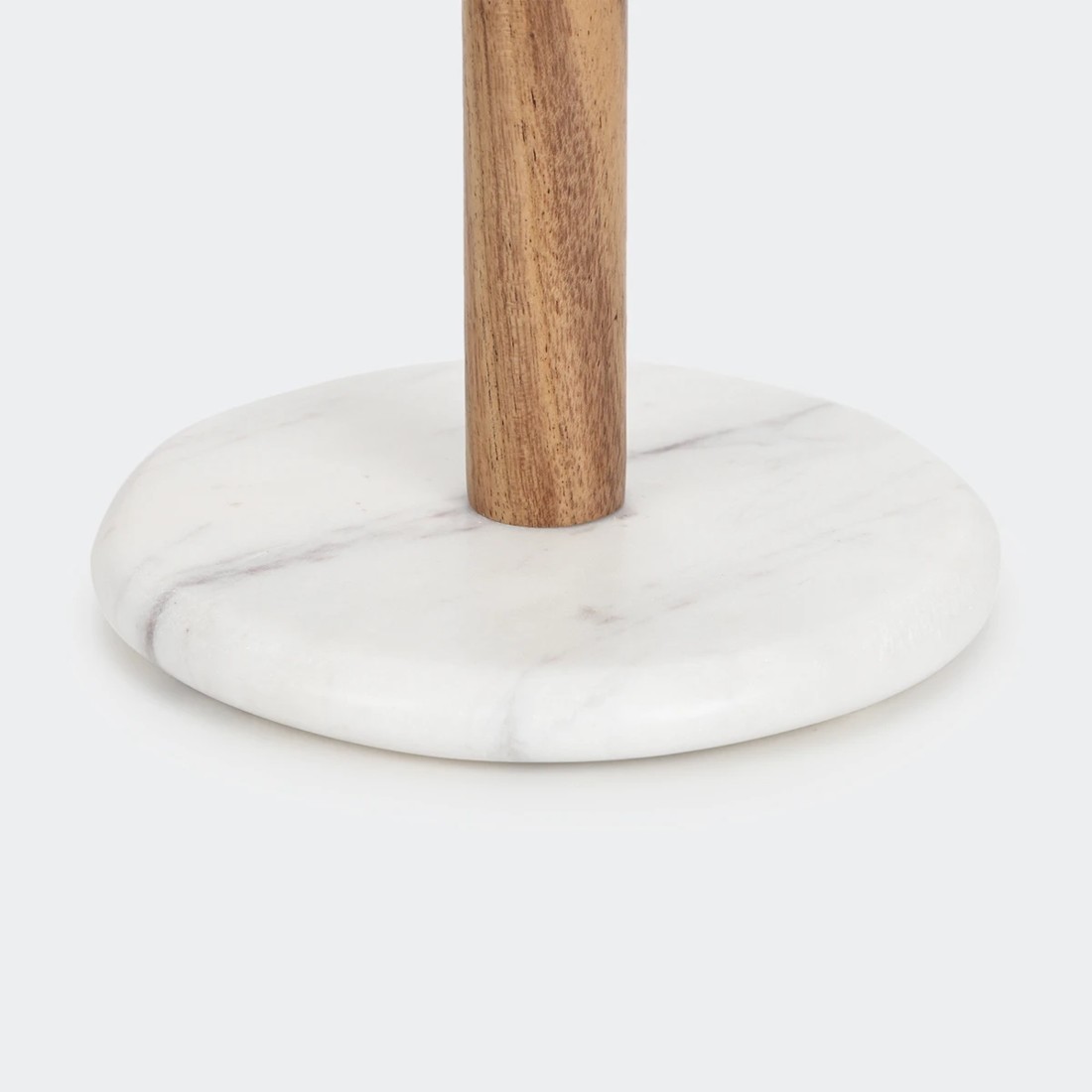 4 Marble and Acacia Paper Towel Stand, 4 of 4