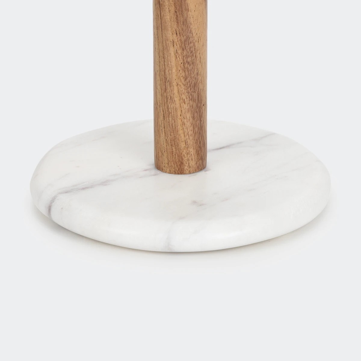 4 Marble and Acacia Paper Towel Stand, 4 of 4