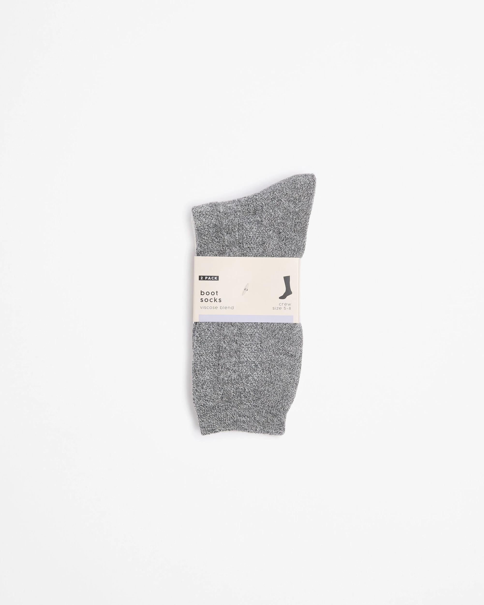 3 Target Woman Bamboo 2 Pack Cable Boot Socks GREY MARLE, 3 of 3